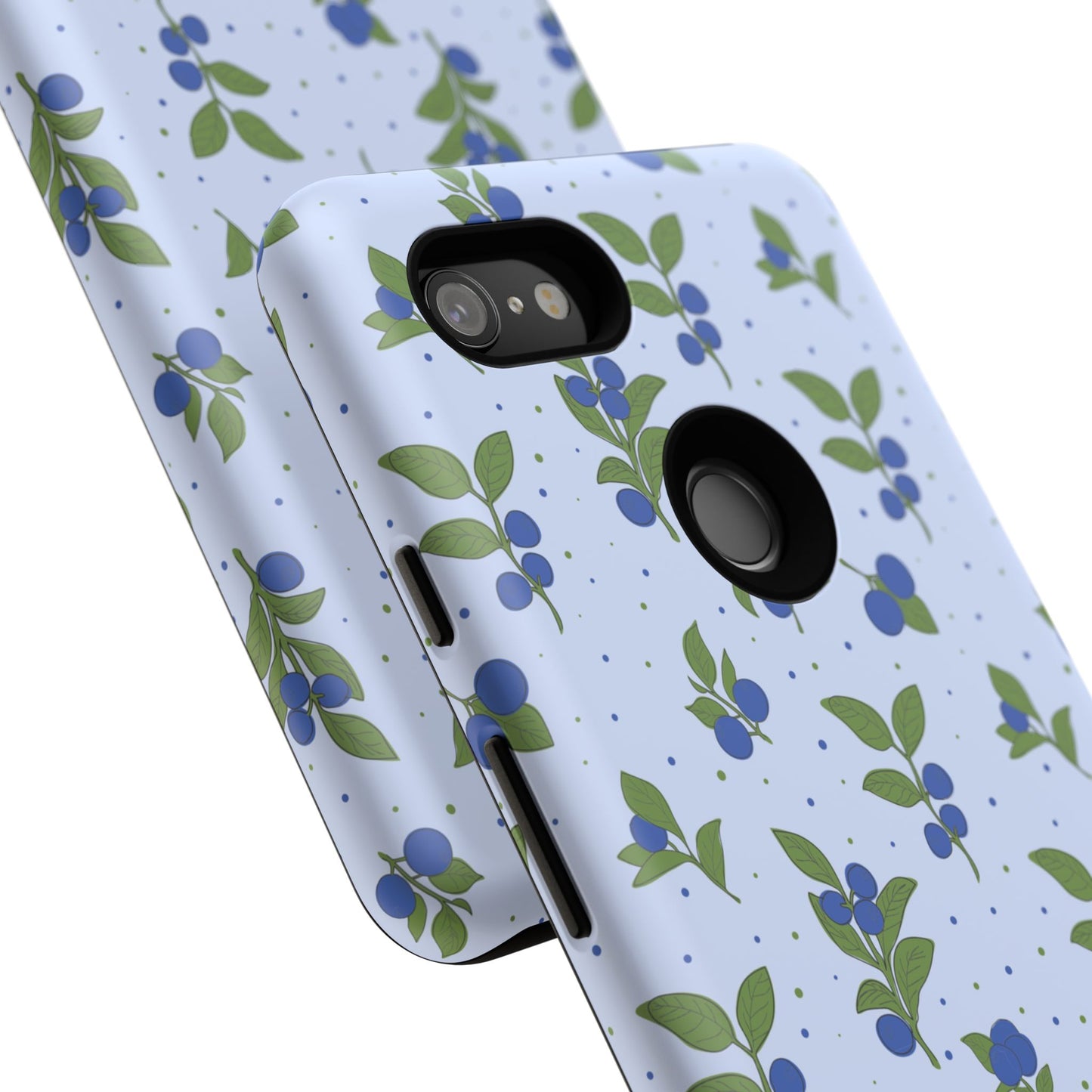 Floral Tough Phone Case - Blueberry Blossom Design