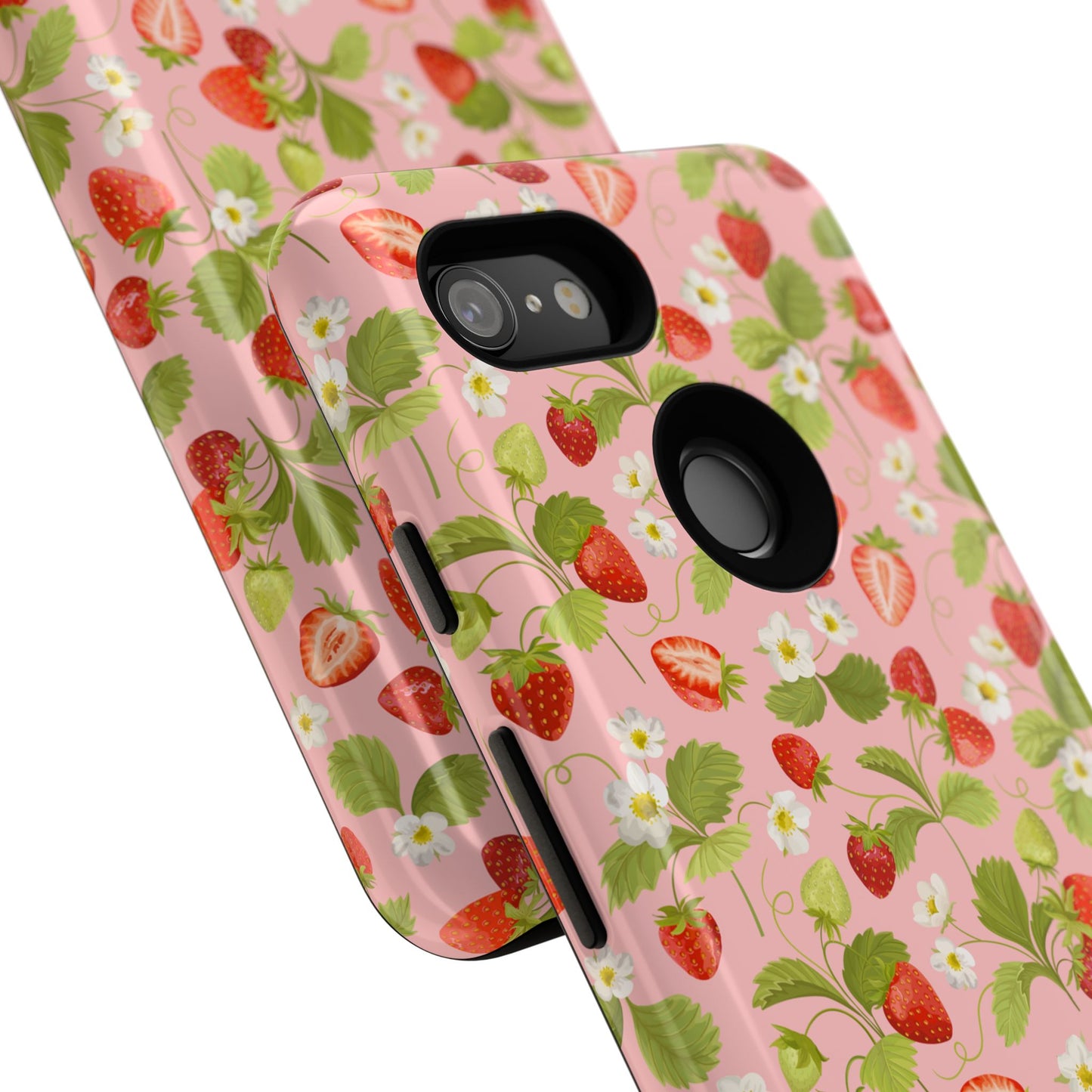 Strawberry Floral Tough Case - Cute Berry Pattern Phone Cover