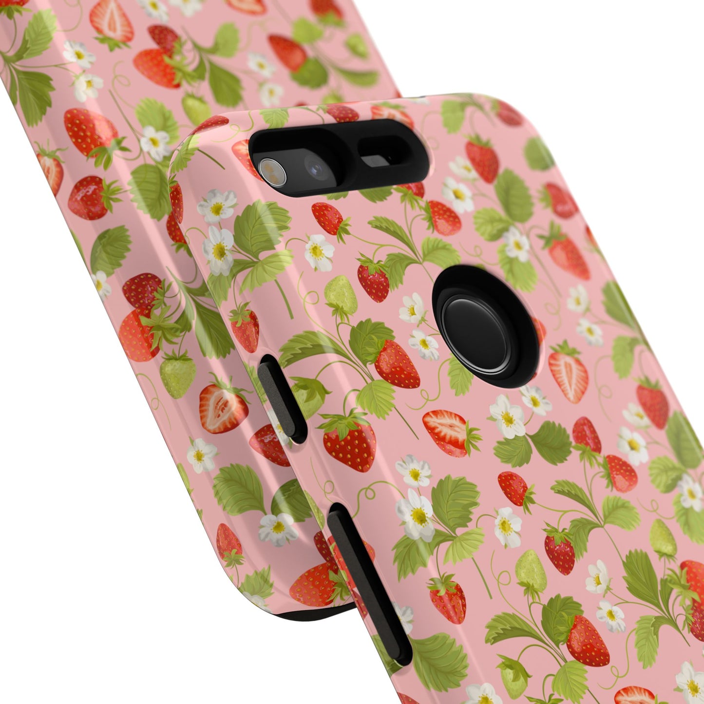 Strawberry Floral Tough Case - Cute Berry Pattern Phone Cover