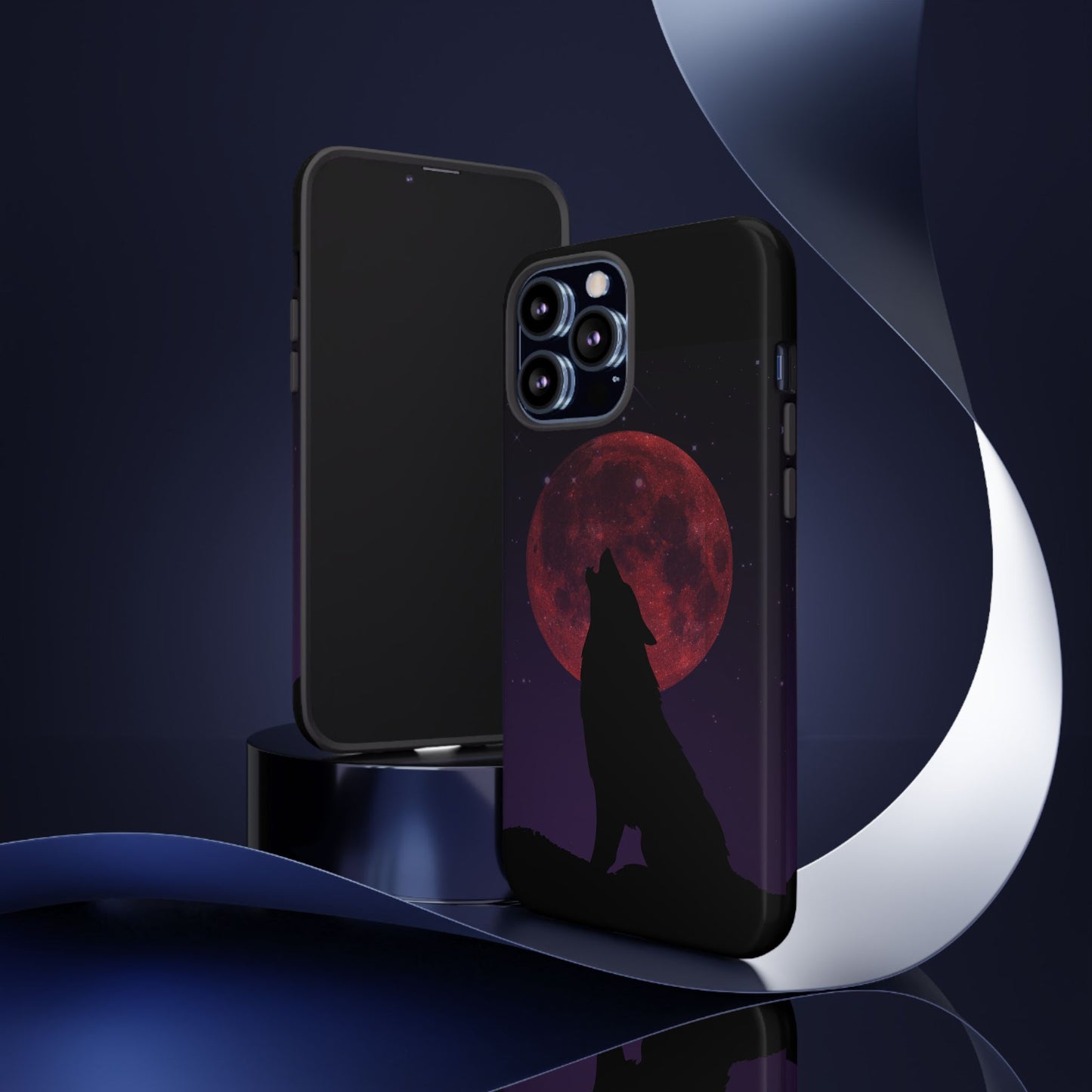Wolf Howling at Blood Moon Phone Case - Tough & Stylish Protector