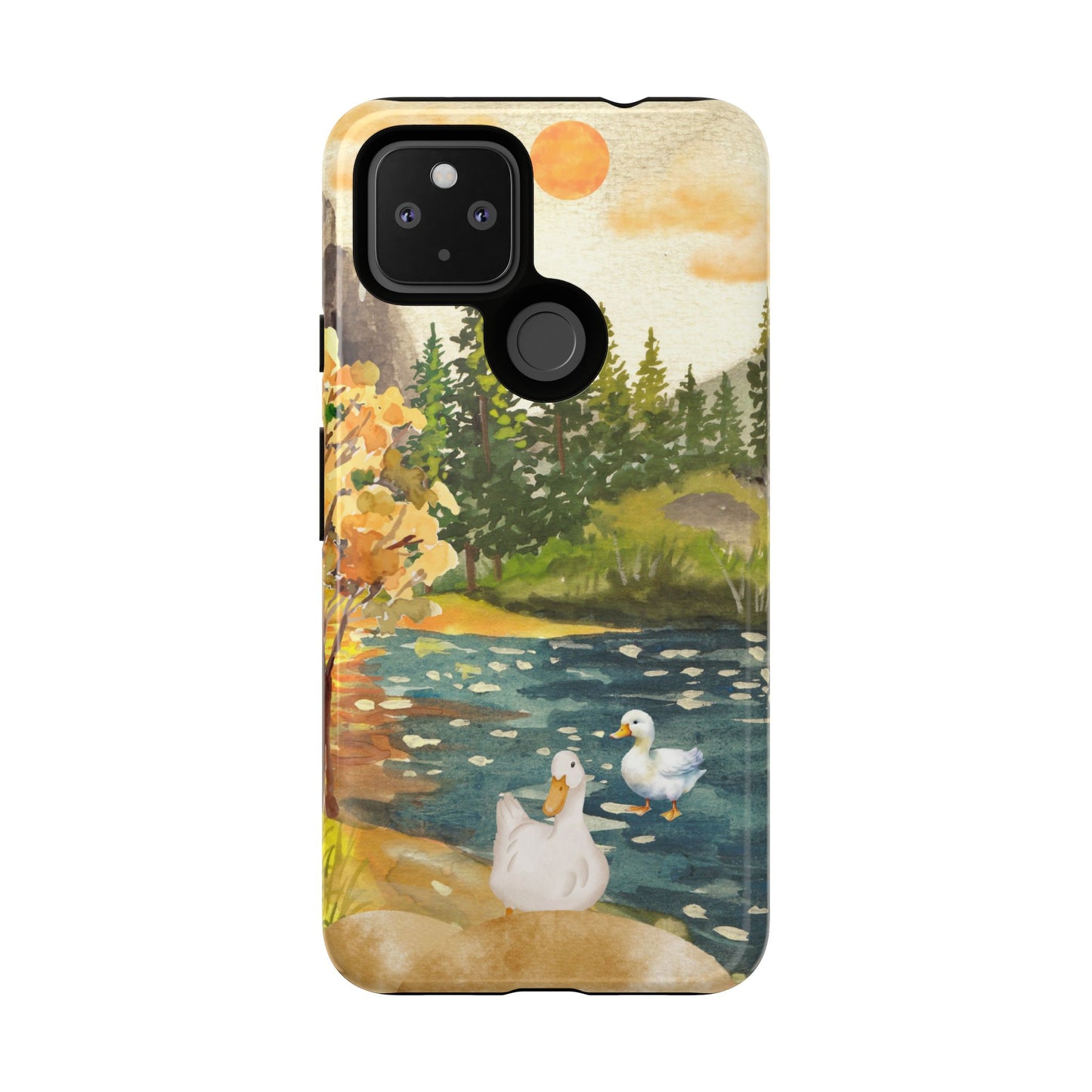 Artistic Phone Case with Ducks and Nature Scene