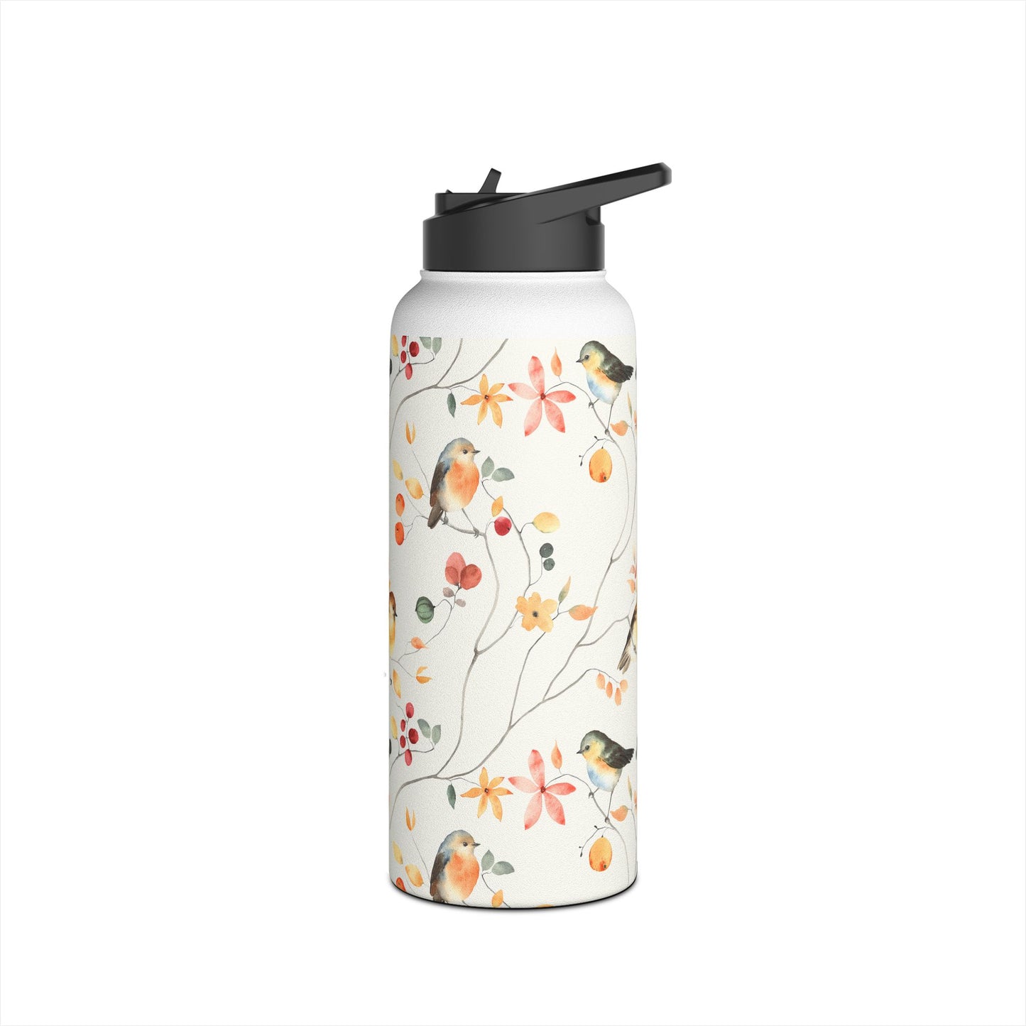 Stainless Steel Water Bottle, Standard Lid - Birds