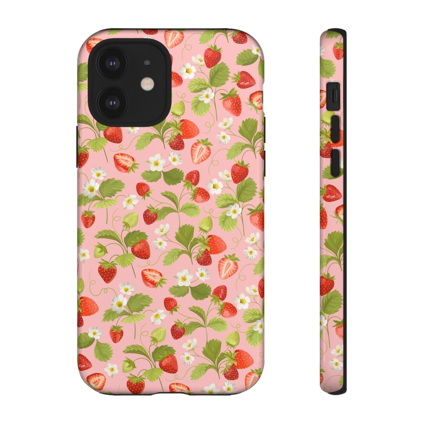 Strawberry Floral Tough Case - Cute Berry Pattern Phone Cover
