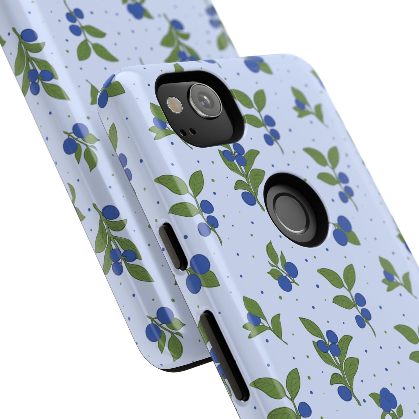 Floral Tough Phone Case - Blueberry Blossom Design