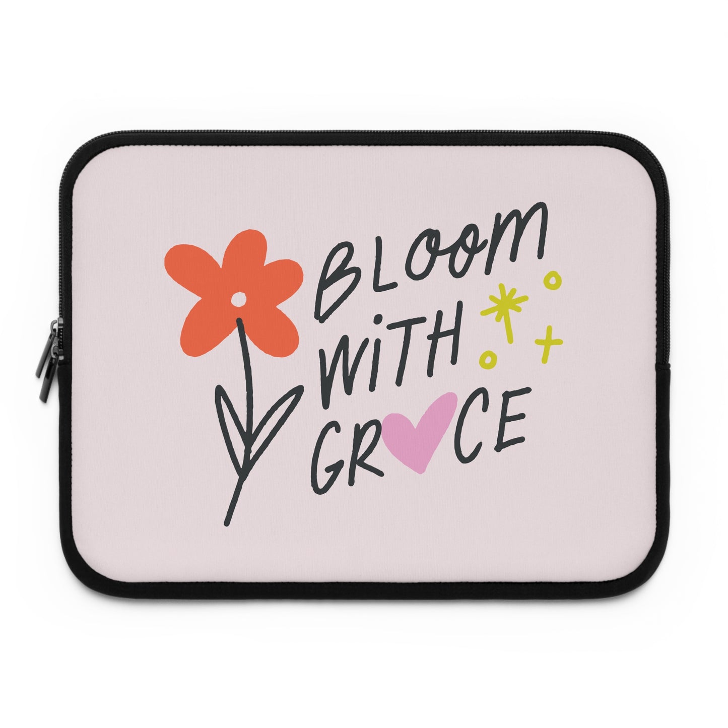 Floral Laptop Sleeve - Bloom with Grace, Cute Tech Case, Laptop Bag, Gifts for Students, Spring Accessories