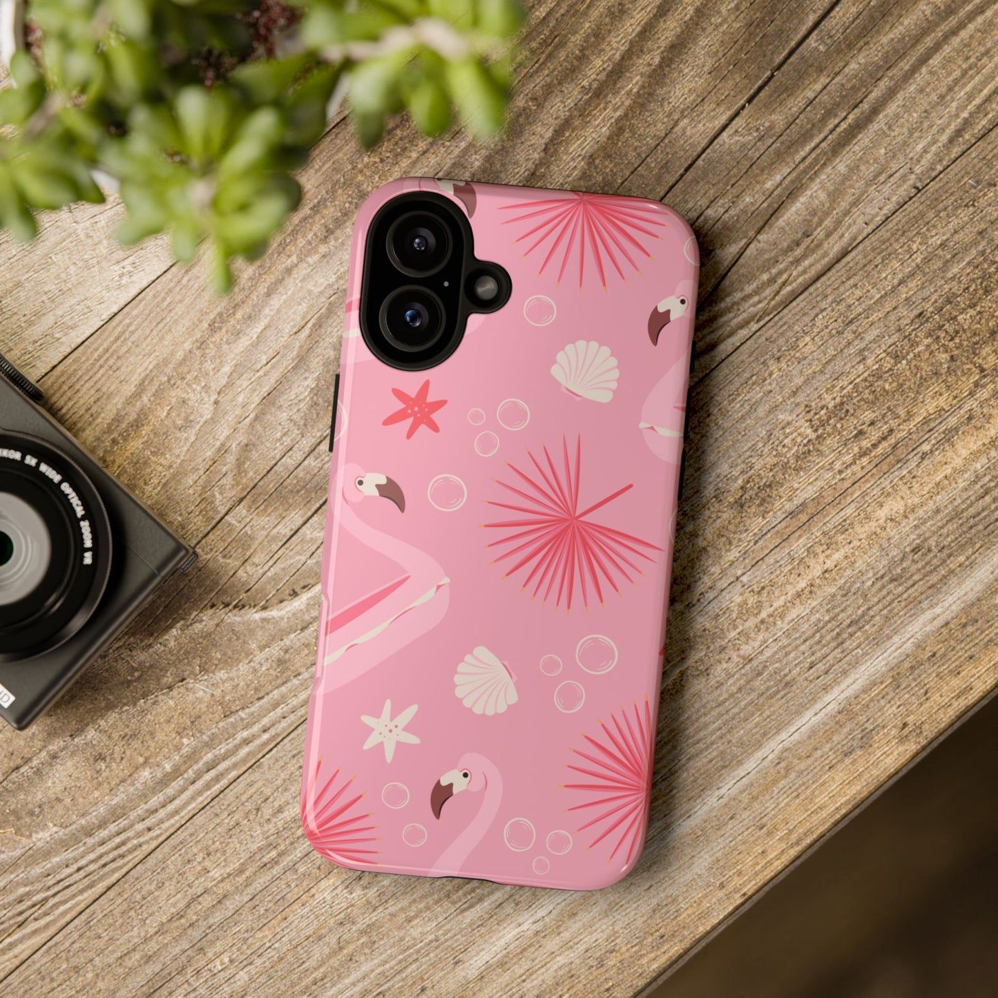 Tough Cases: Tropical Flamingo Phone Case for Summer Vibes