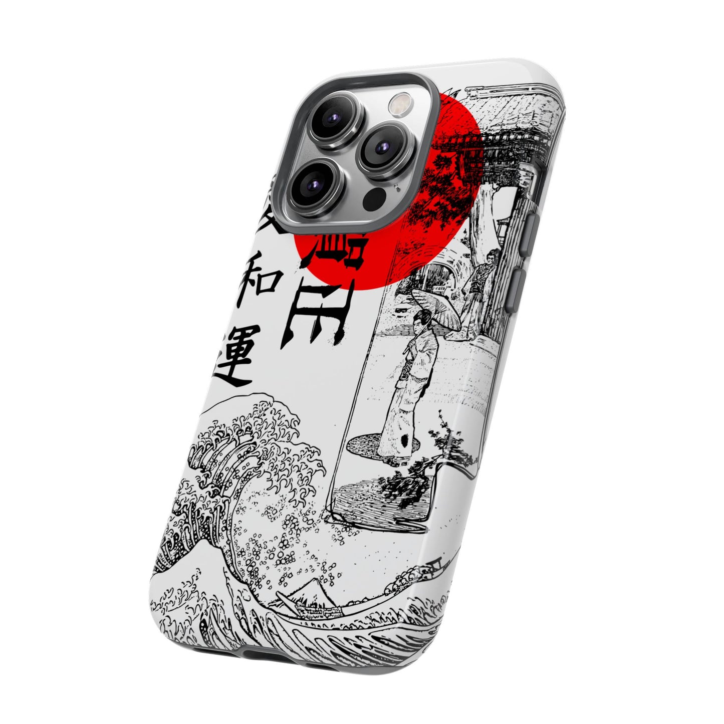 Japanese Zen Art Phone Case - Tough Cases with Wave Design