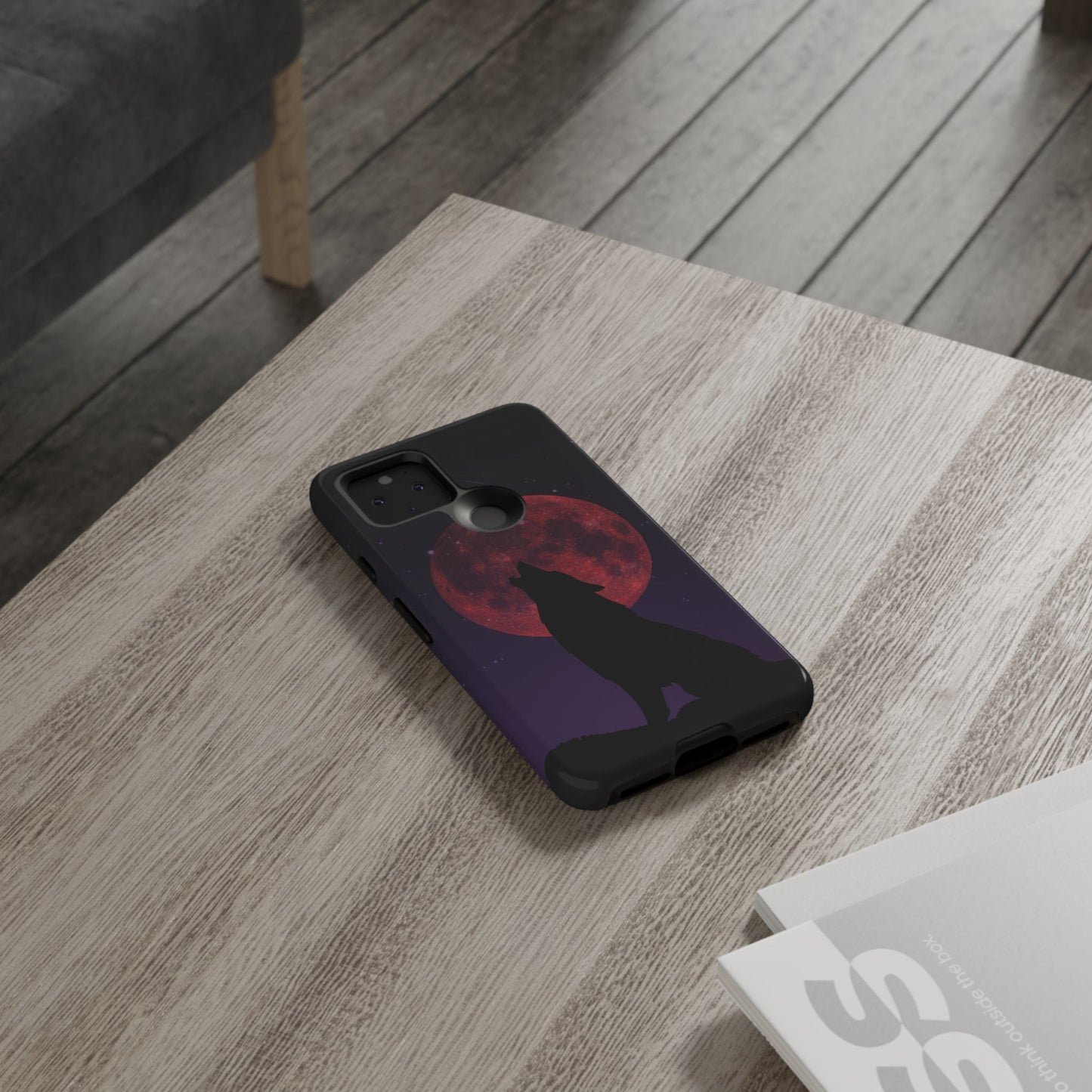 Wolf Howling at Blood Moon Phone Case - Tough & Stylish Protector