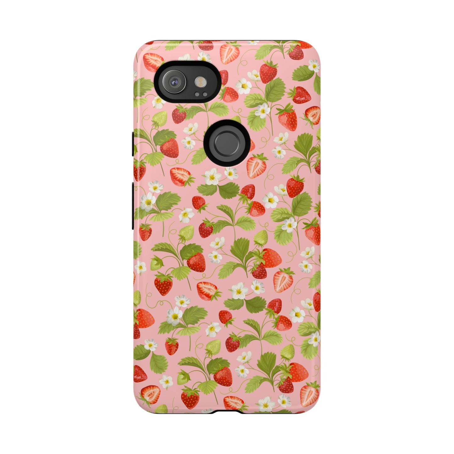 Strawberry Floral Tough Case - Cute Berry Pattern Phone Cover