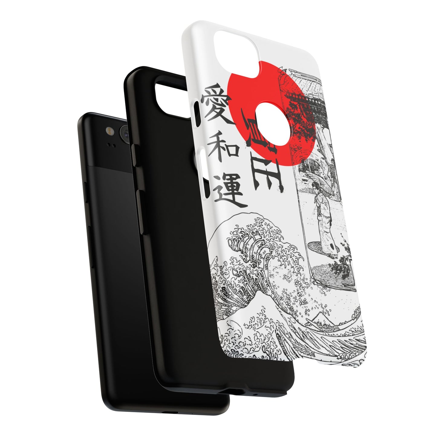 Japanese Zen Art Phone Case - Tough Cases with Wave Design