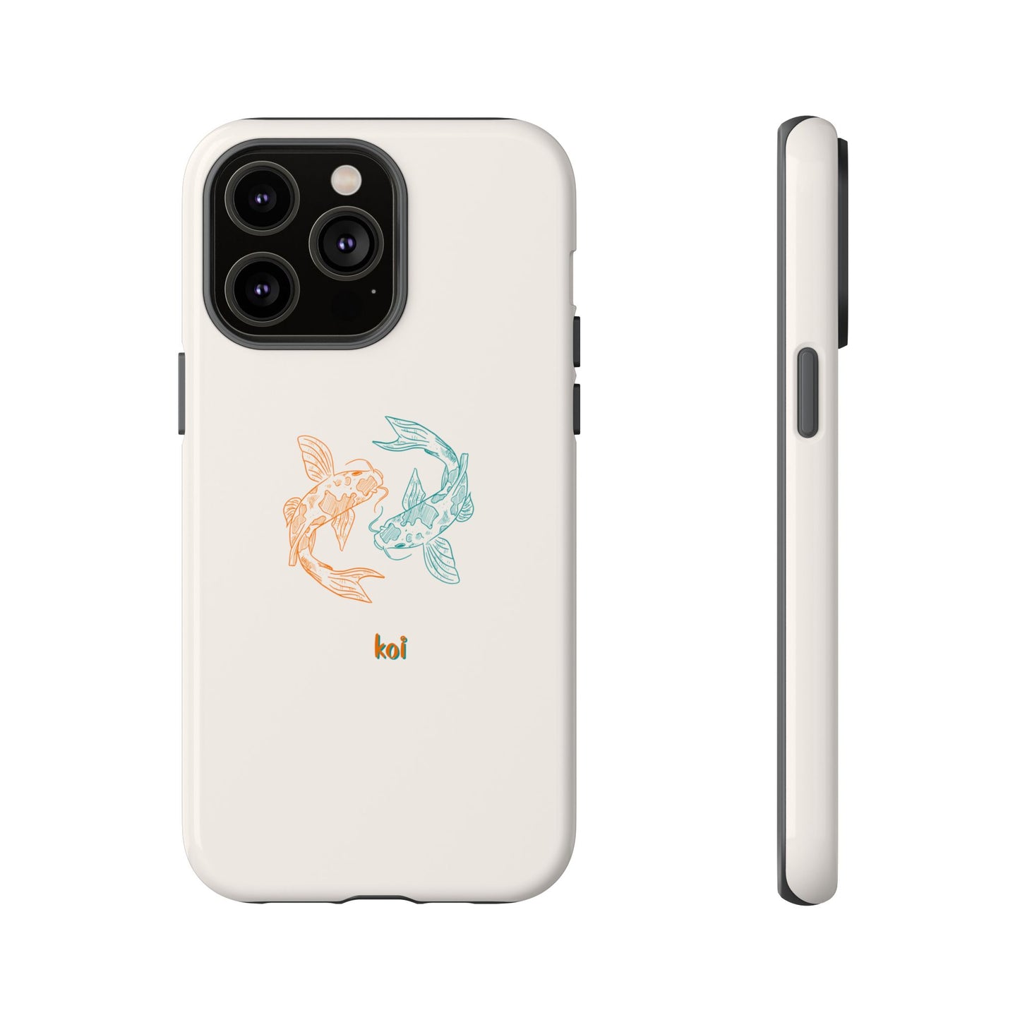 Koi Fish Tough Phone Case - Stylish & Durable Design for Aqua Lovers