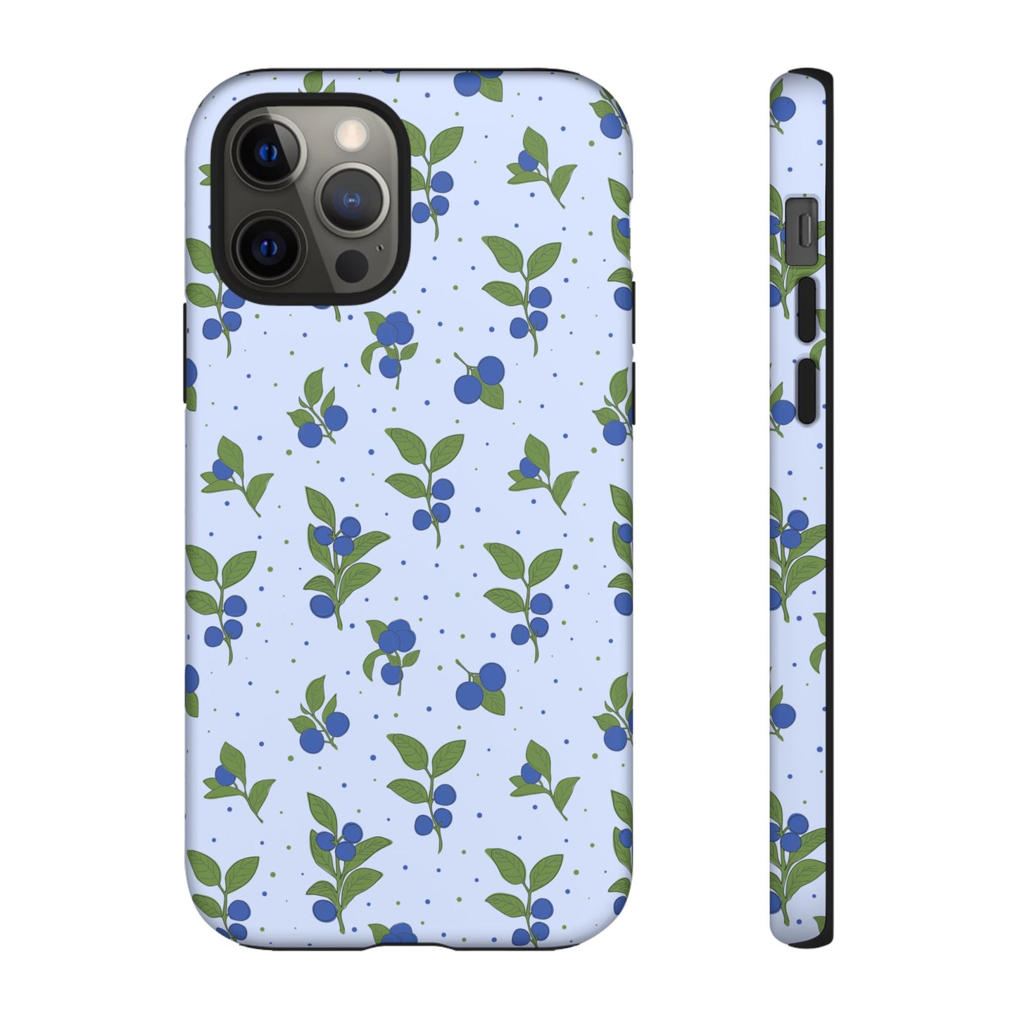 Floral Tough Phone Case - Blueberry Blossom Design