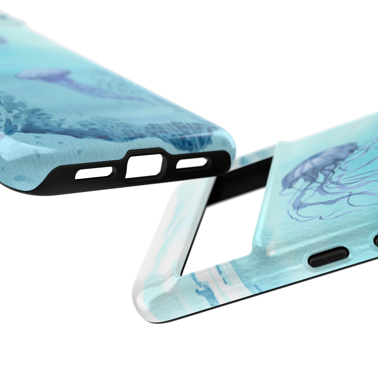 Ocean-Inspired Tough Phone Case with Jellyfish Design