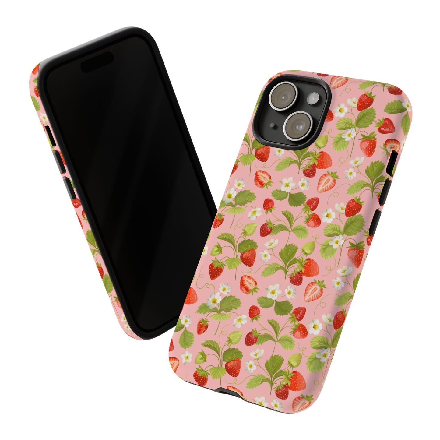 Strawberry Floral Tough Case - Cute Berry Pattern Phone Cover