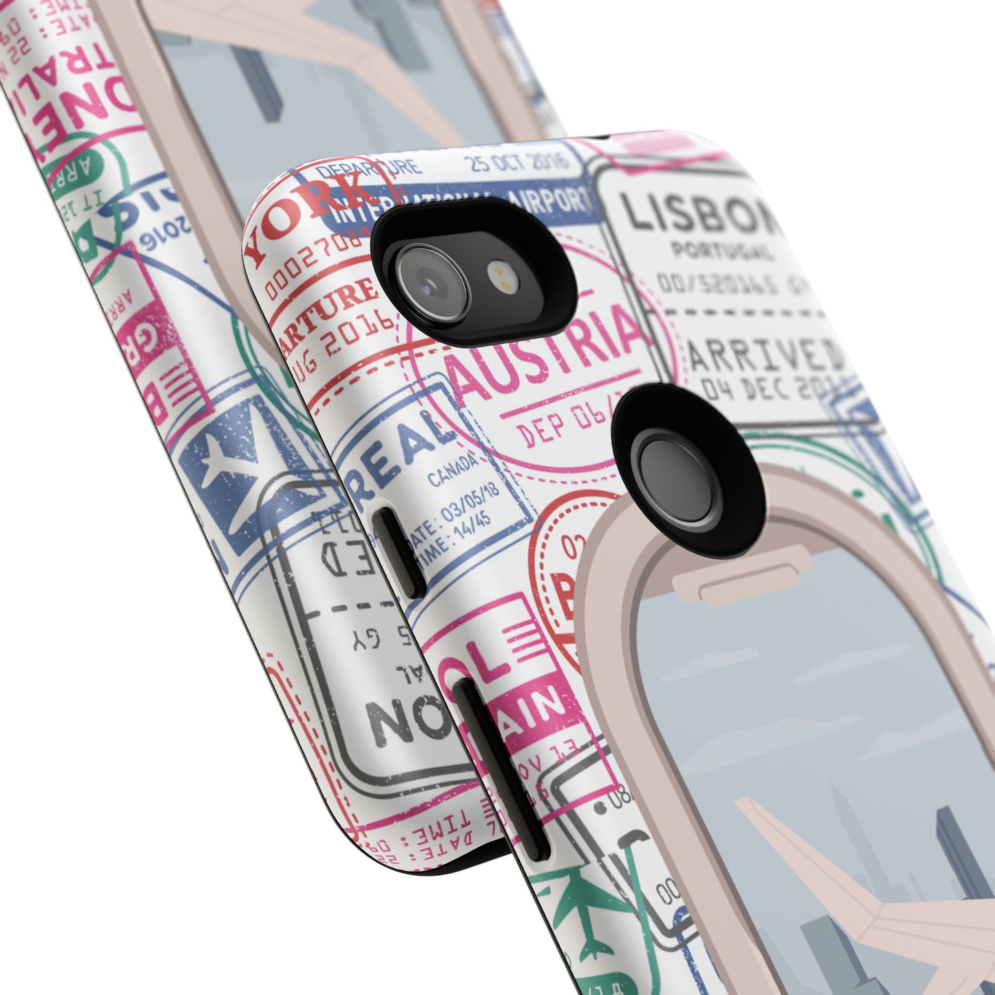 Travel-Themed Phone Case with Airplane Design