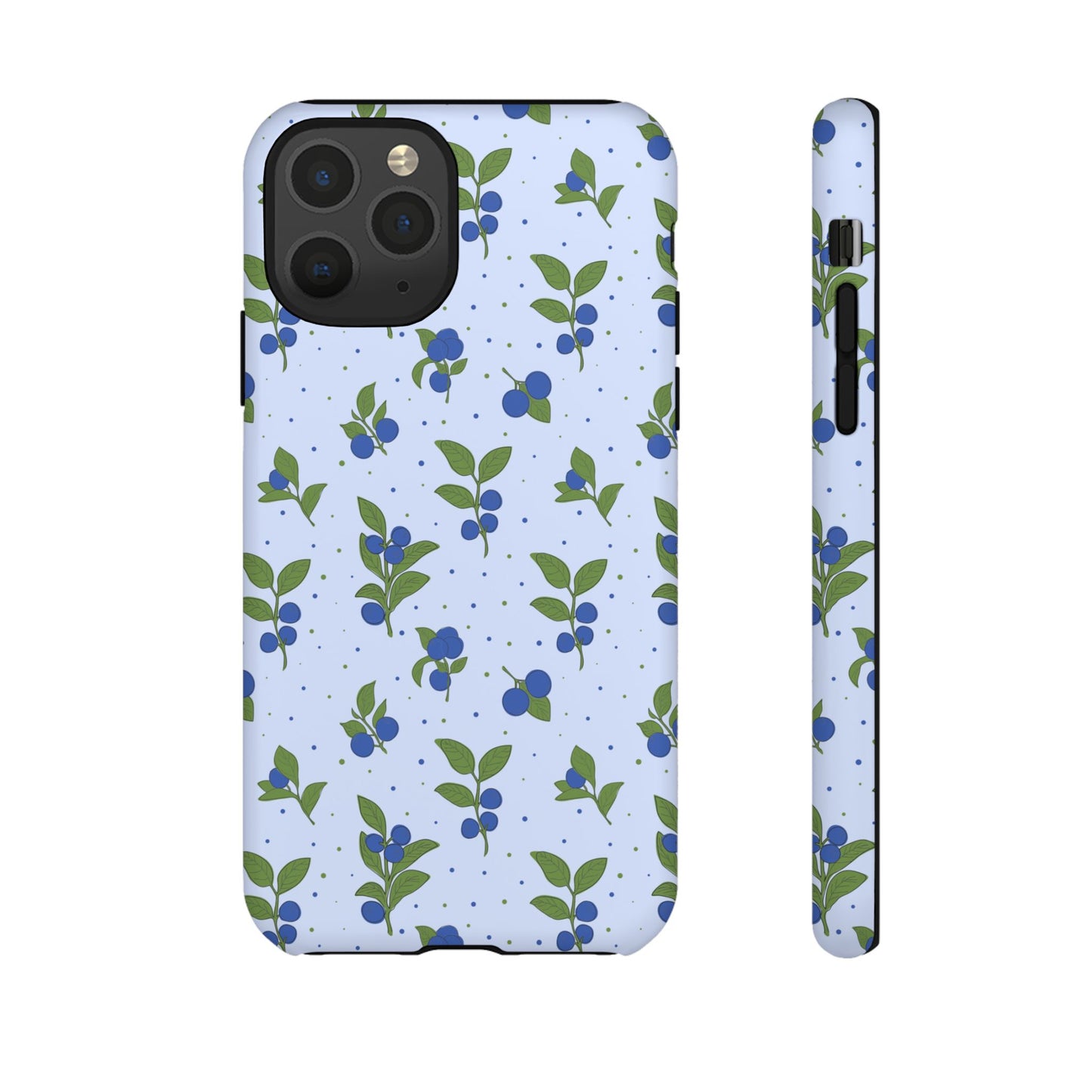 Floral Tough Phone Case - Blueberry Blossom Design