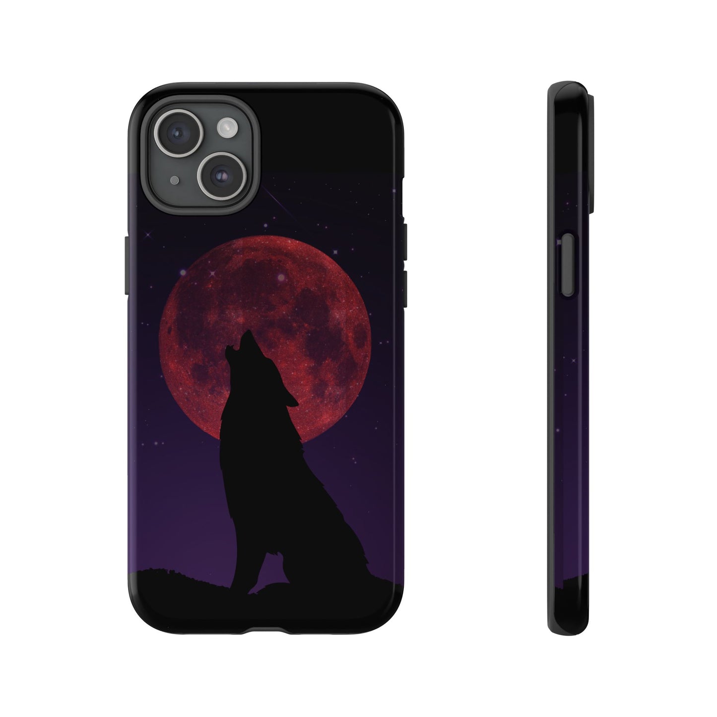 Wolf Howling at Blood Moon Phone Case - Tough & Stylish Protector