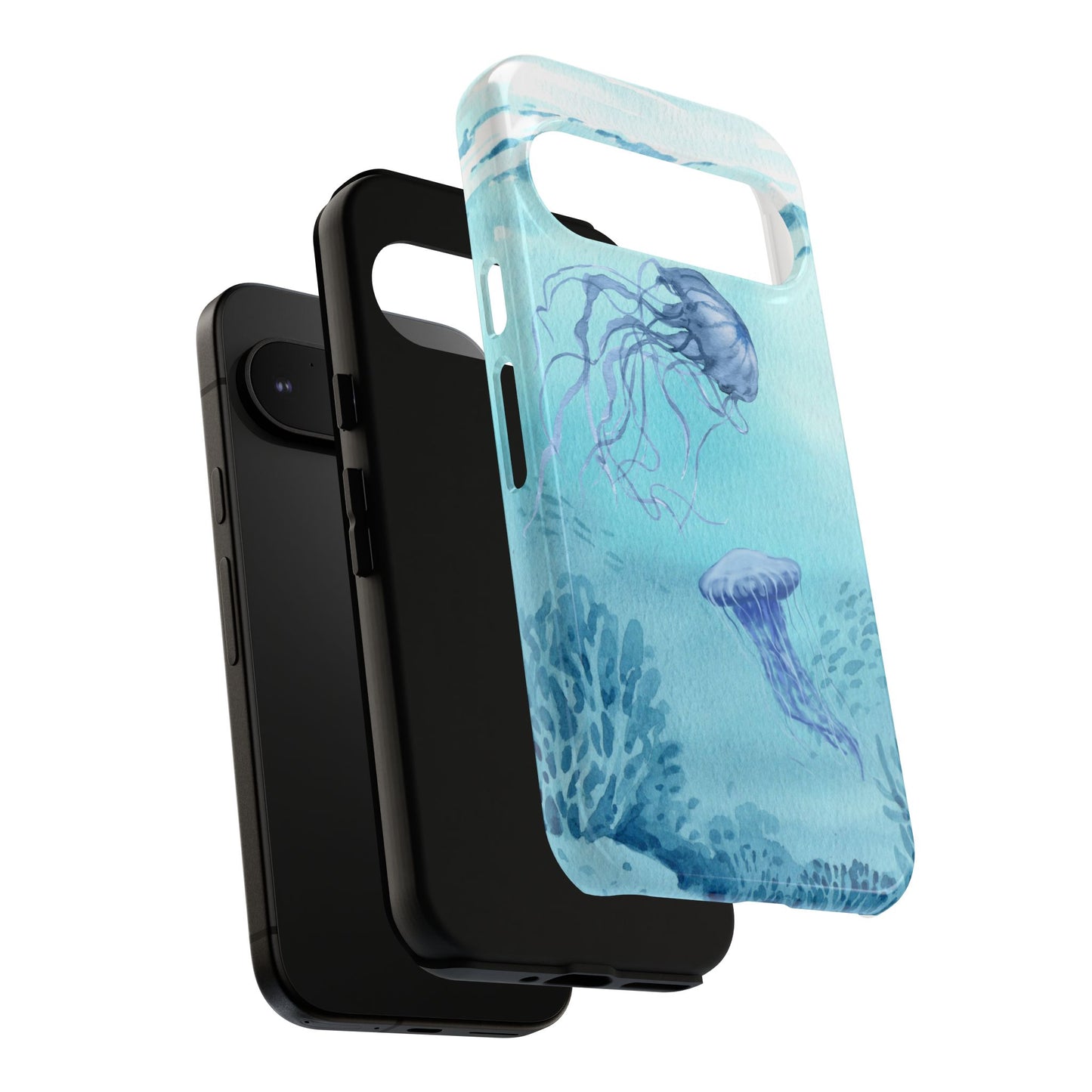 Ocean-Inspired Tough Phone Case with Jellyfish Design