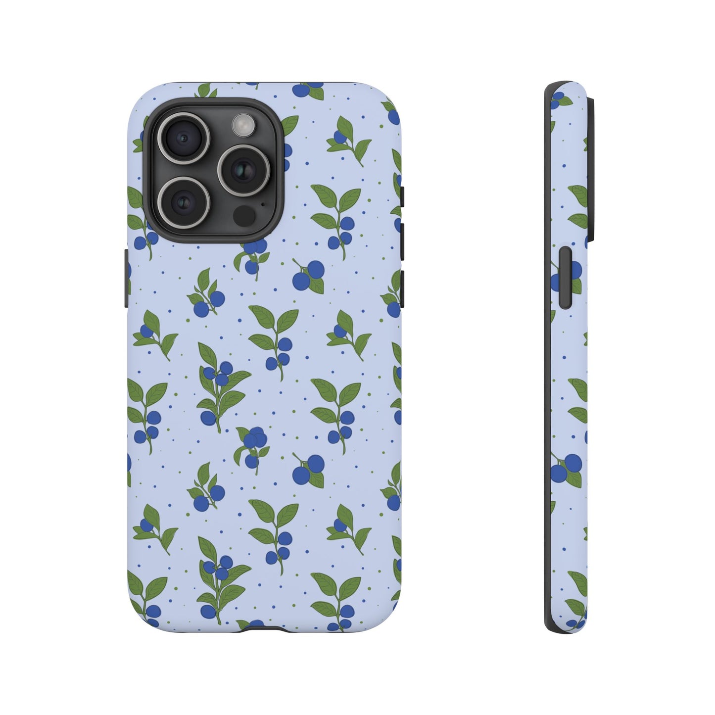 Floral Tough Phone Case - Blueberry Blossom Design