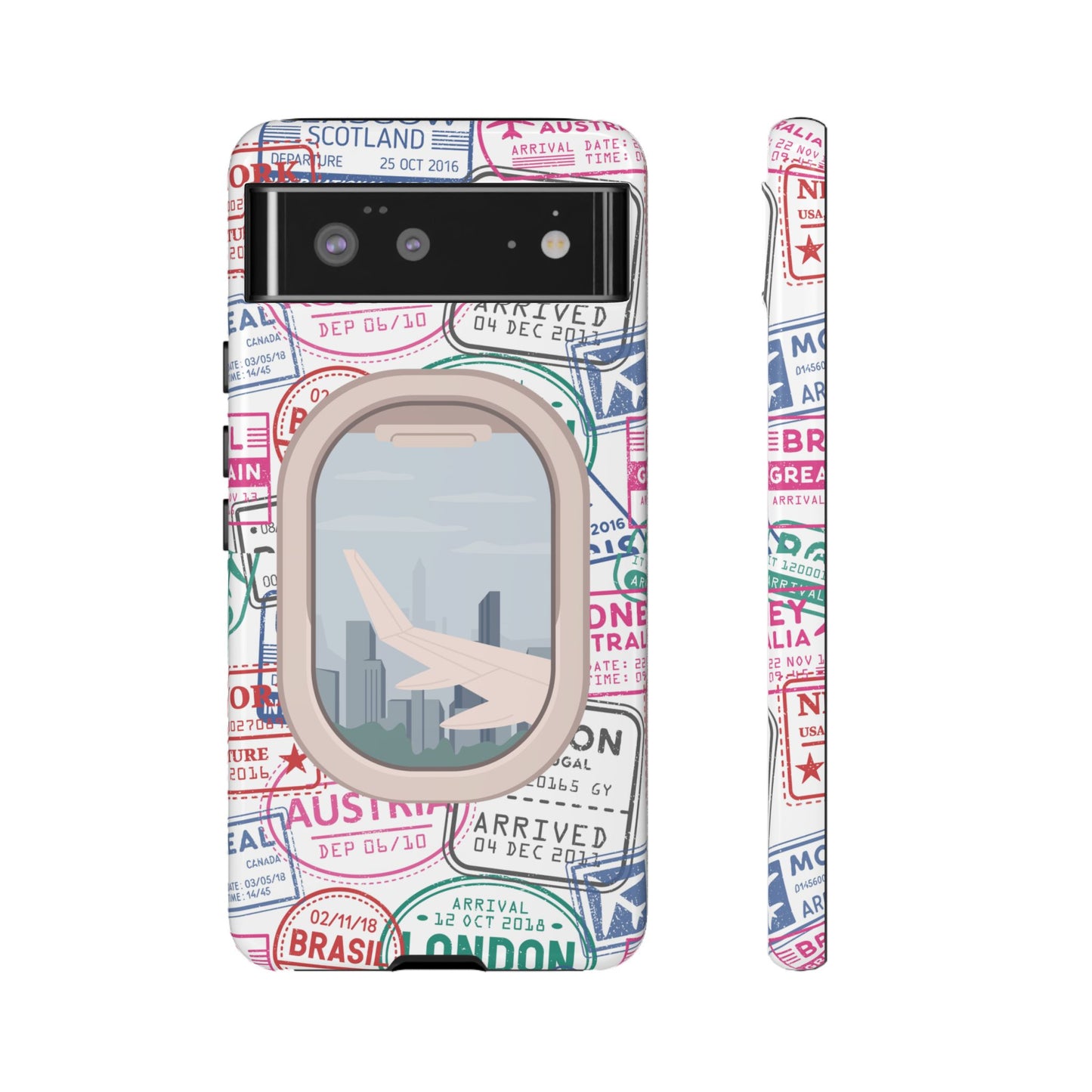 Travel-Themed Phone Case with Airplane Design