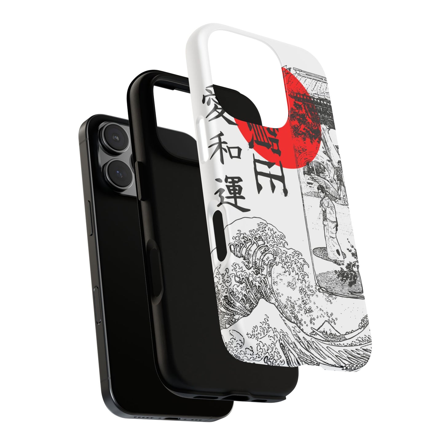 Japanese Zen Art Phone Case - Tough Cases with Wave Design