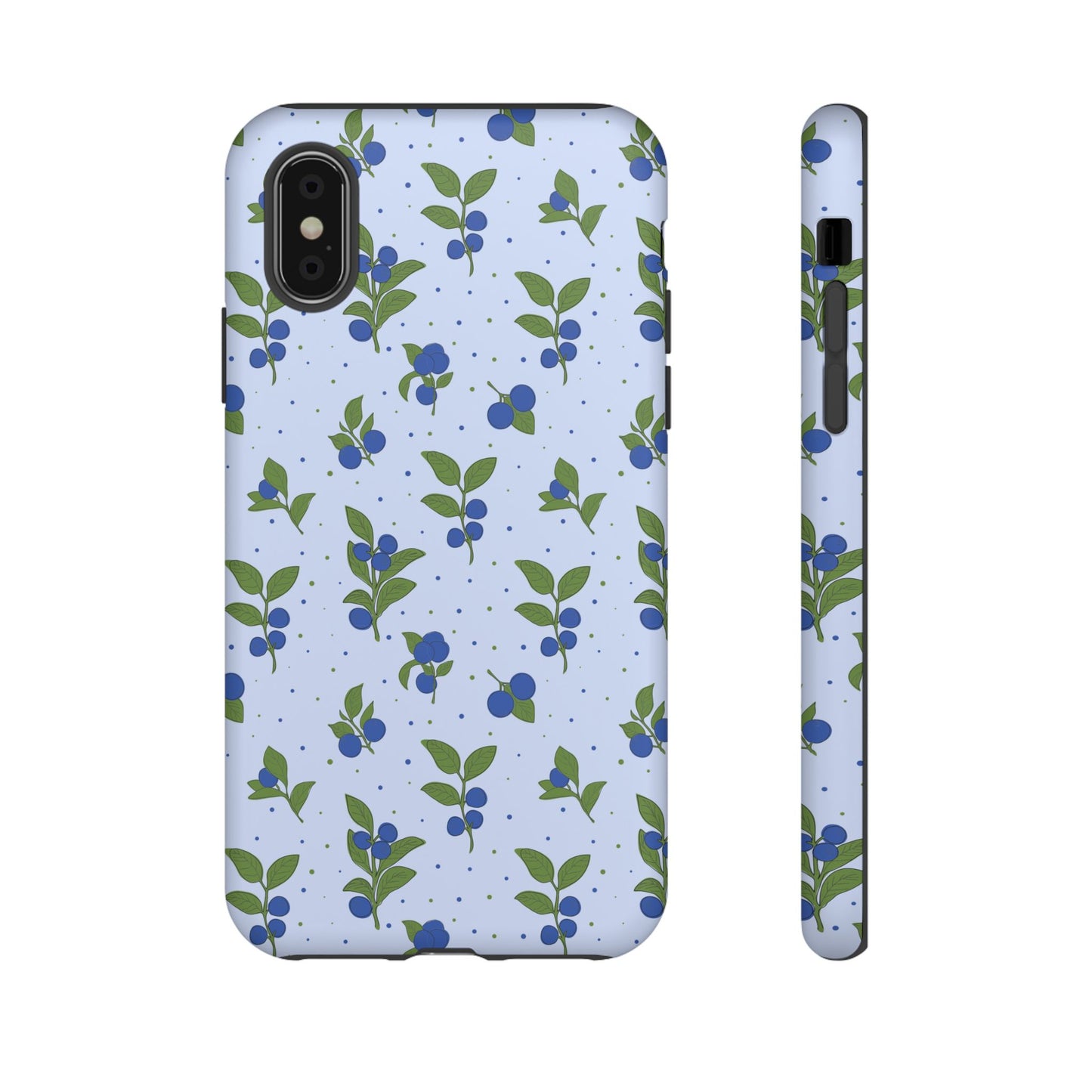 Floral Tough Phone Case - Blueberry Blossom Design