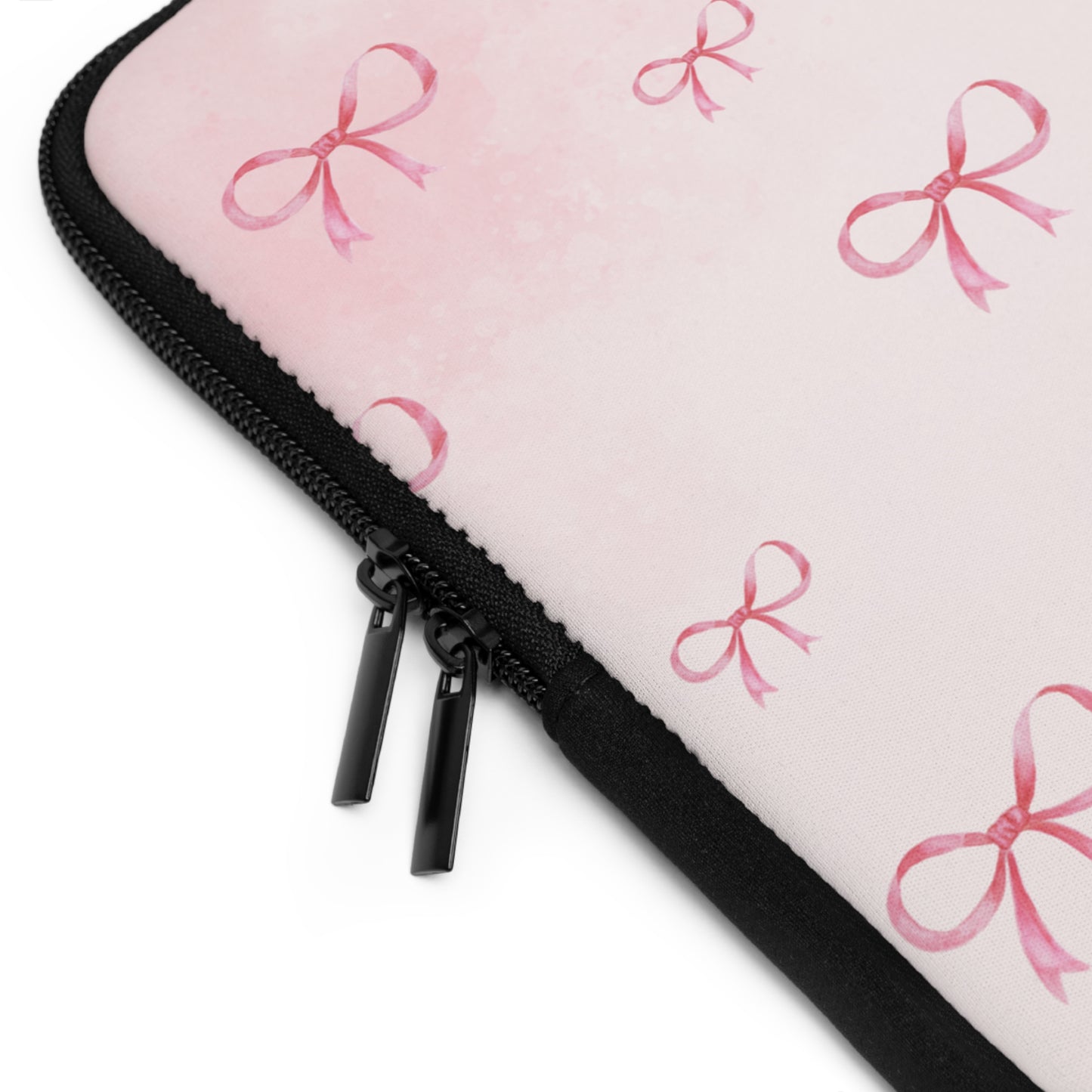 Chic Pink Bow Laptop Sleeve - Stylish Protection for Your Device