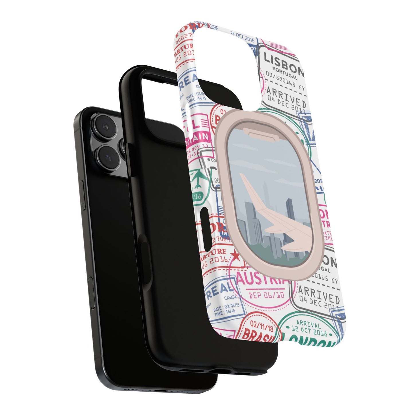 Travel-Themed Phone Case with Airplane Design