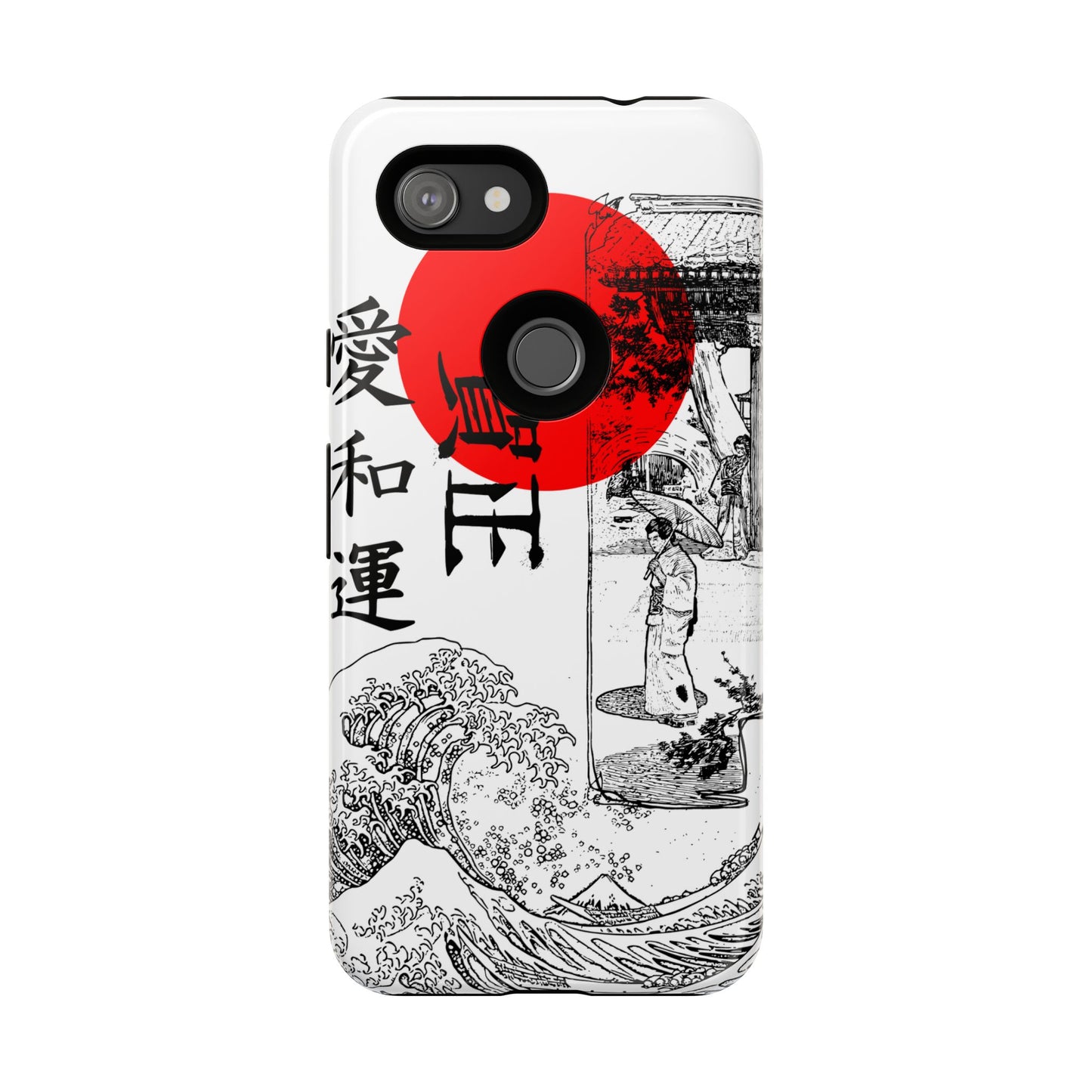 Japanese Zen Art Phone Case - Tough Cases with Wave Design