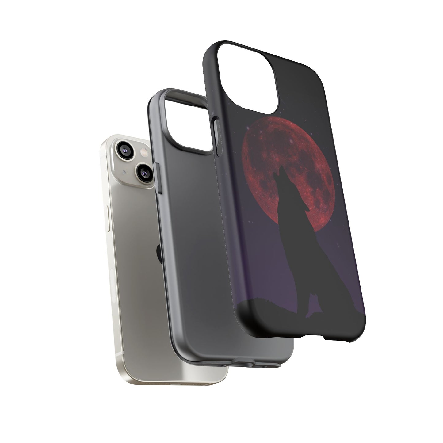 Wolf Howling at Blood Moon Phone Case - Tough & Stylish Protector