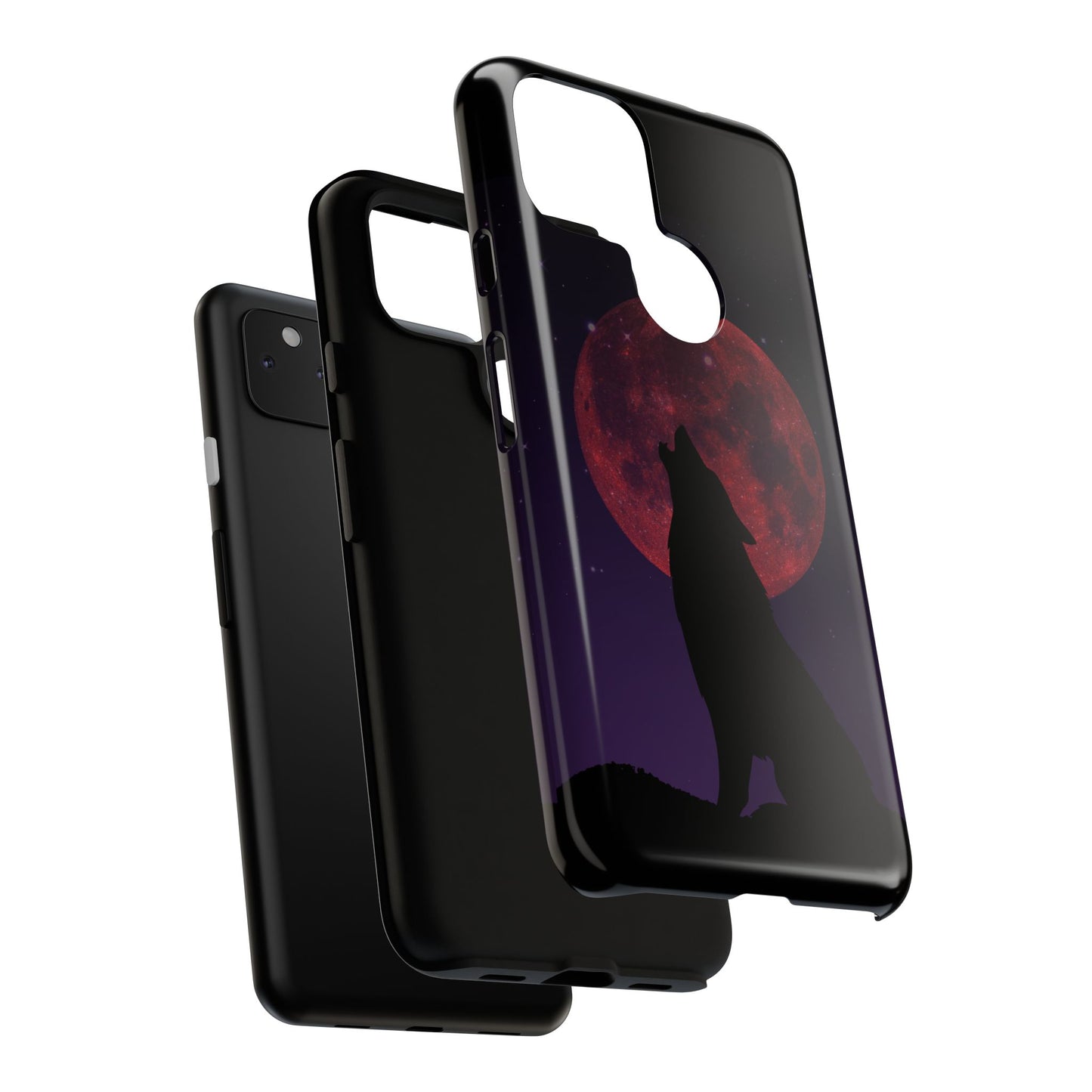 Wolf Howling at Blood Moon Phone Case - Tough & Stylish Protector