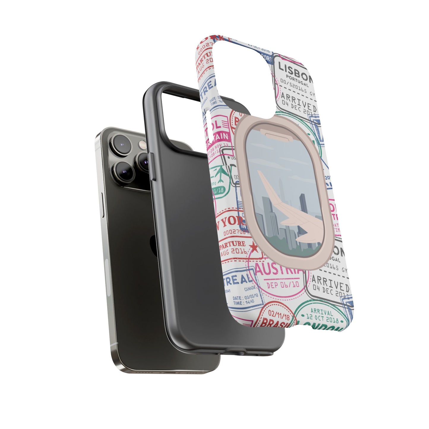 Travel-Themed Phone Case with Airplane Design