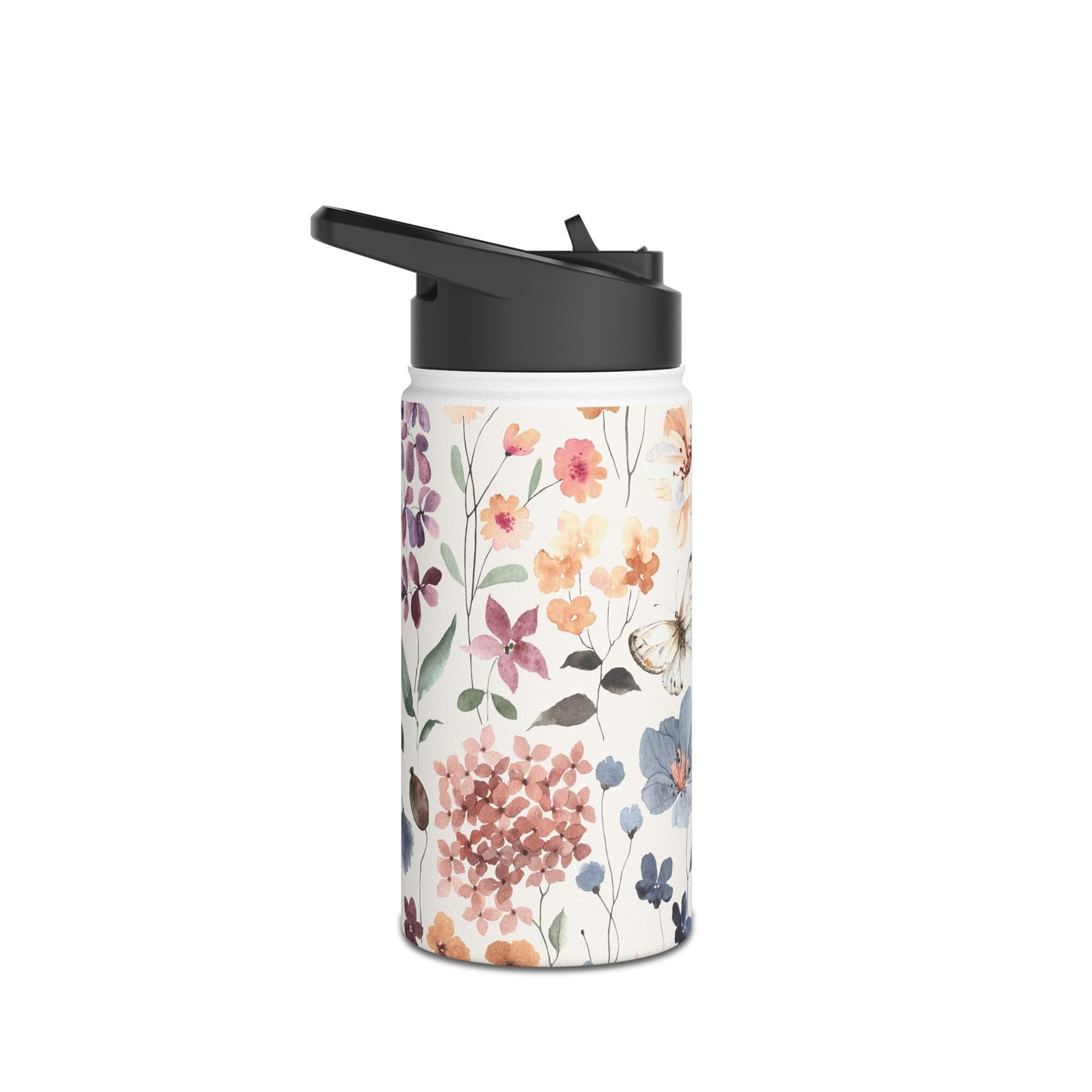 Floral Stainless Steel Water Bottle, Eco-Friendly Travel Mug, Reusable Drink Container, Gift for Nature Lovers, Summer Hydration