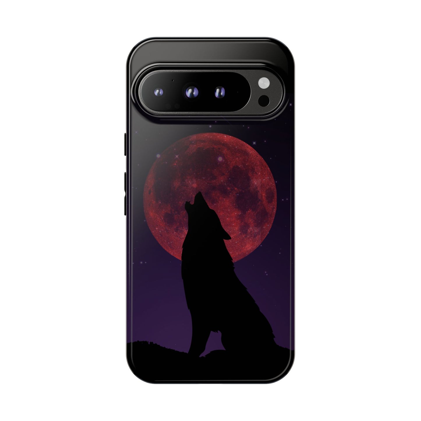 Wolf Howling at Blood Moon Phone Case - Tough & Stylish Protector