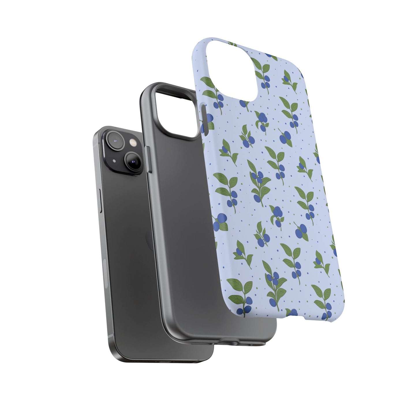 Floral Tough Phone Case - Blueberry Blossom Design