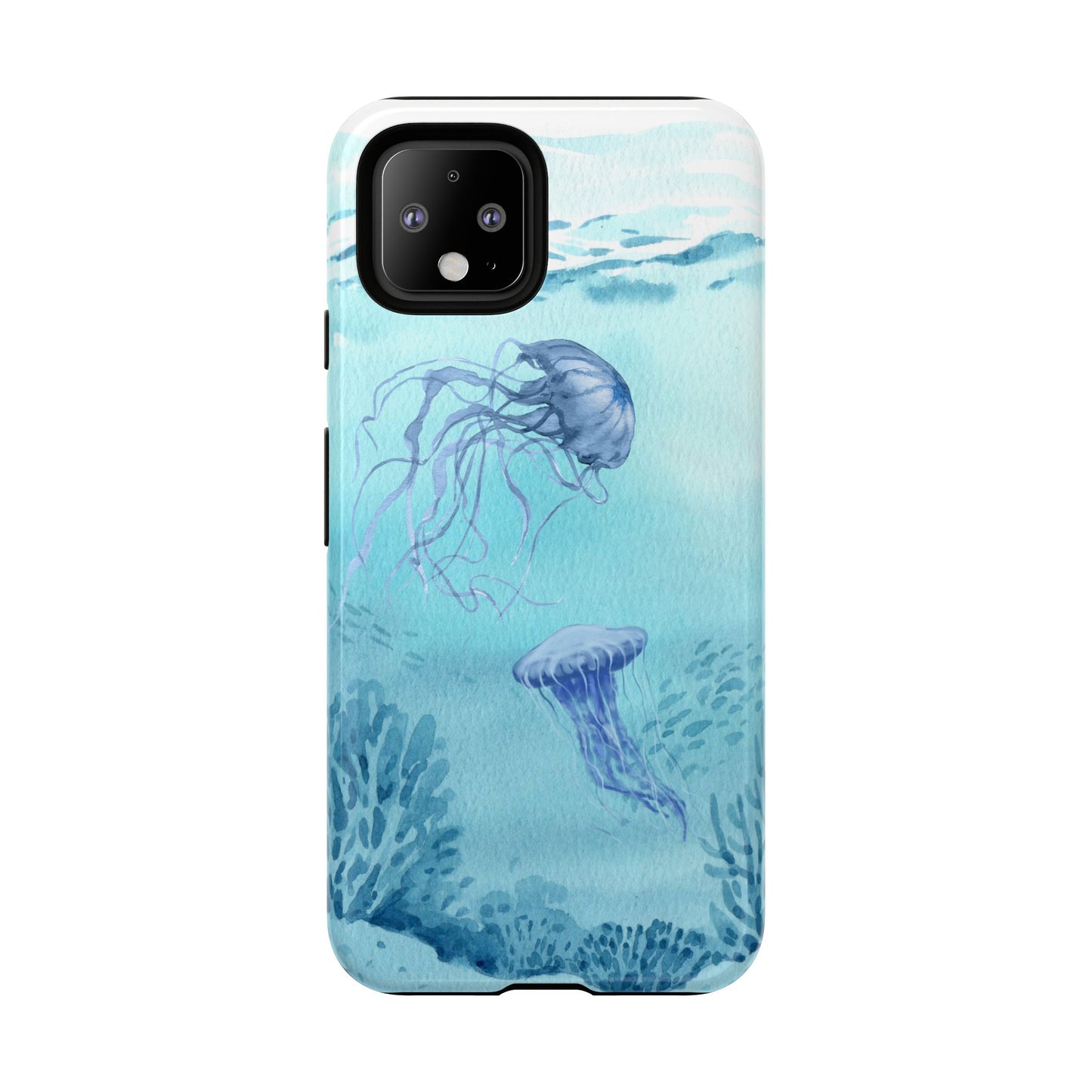 Ocean-Inspired Tough Phone Case with Jellyfish Design