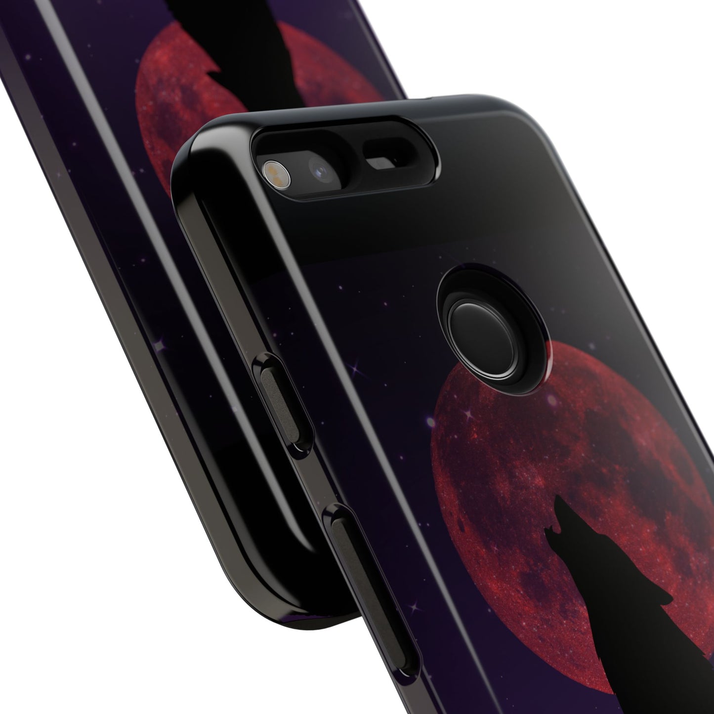 Wolf Howling at Blood Moon Phone Case - Tough & Stylish Protector