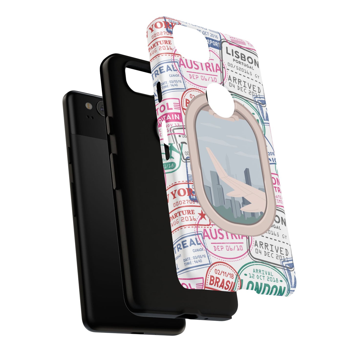 Travel-Themed Phone Case with Airplane Design