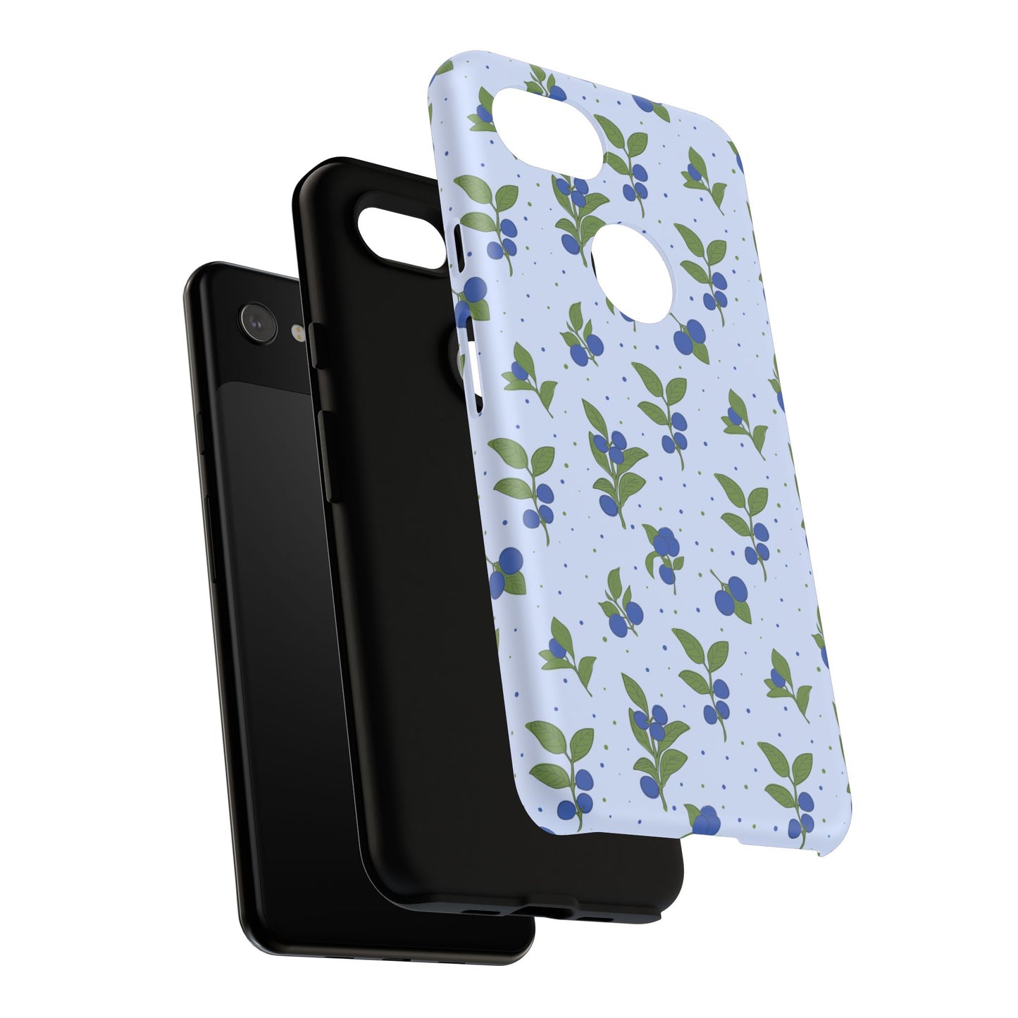 Floral Tough Phone Case - Blueberry Blossom Design