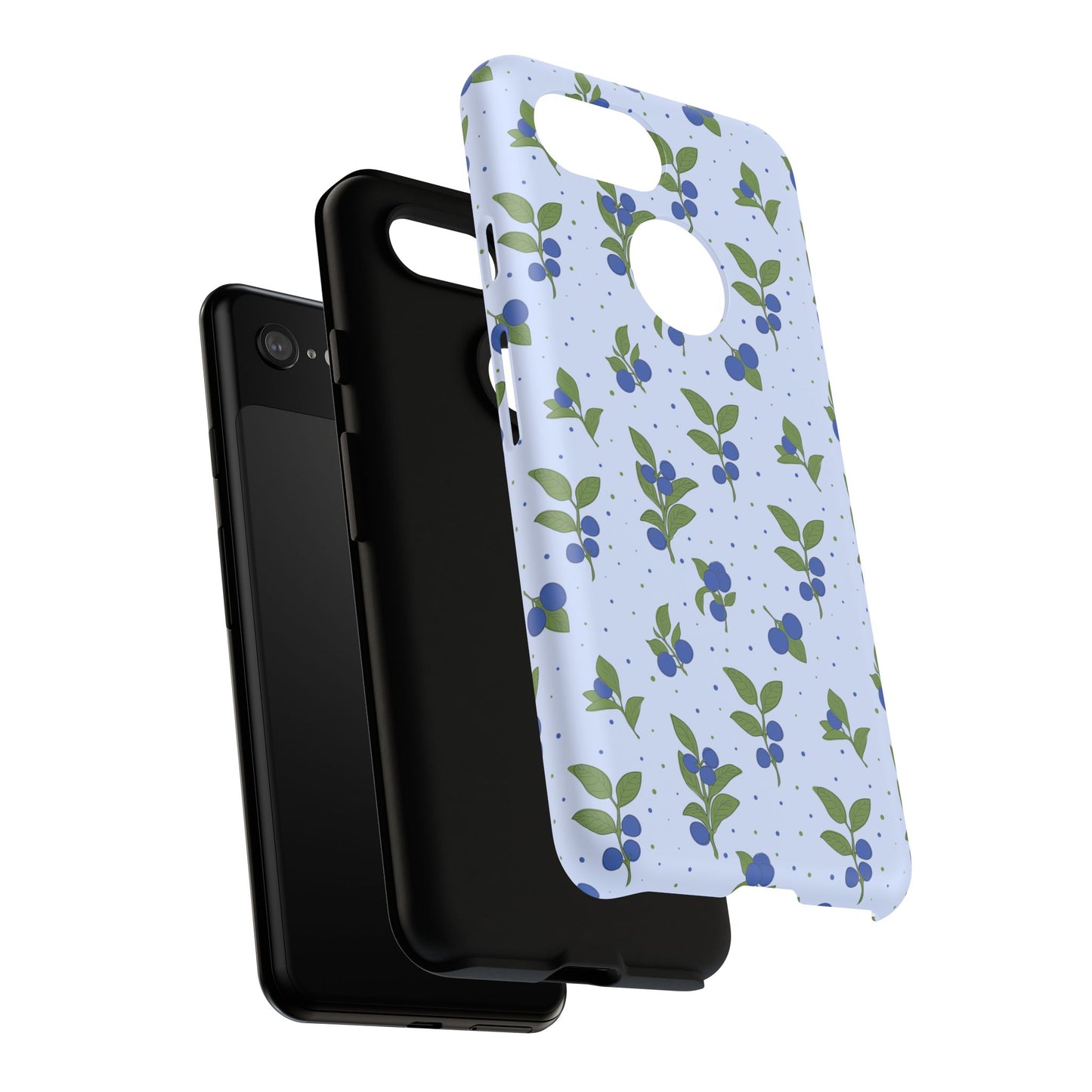 Floral Tough Phone Case - Blueberry Blossom Design