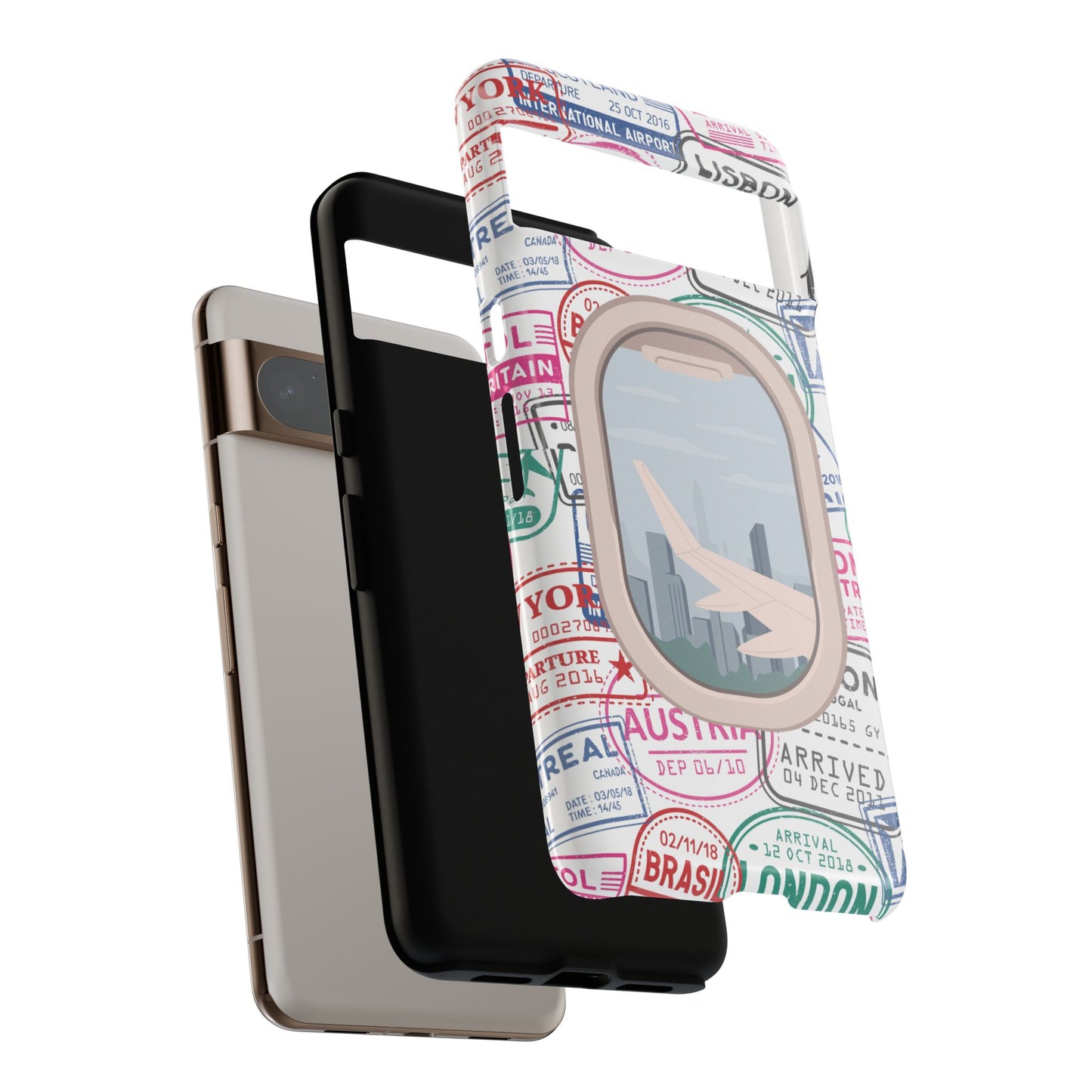 Travel-Themed Phone Case with Airplane Design