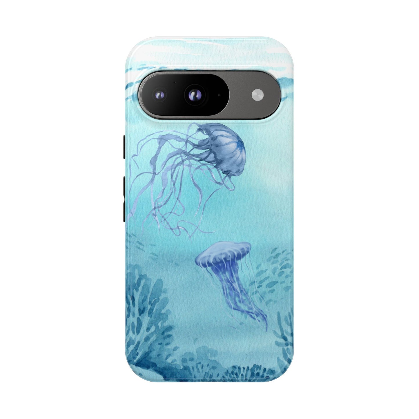 Ocean-Inspired Tough Phone Case with Jellyfish Design