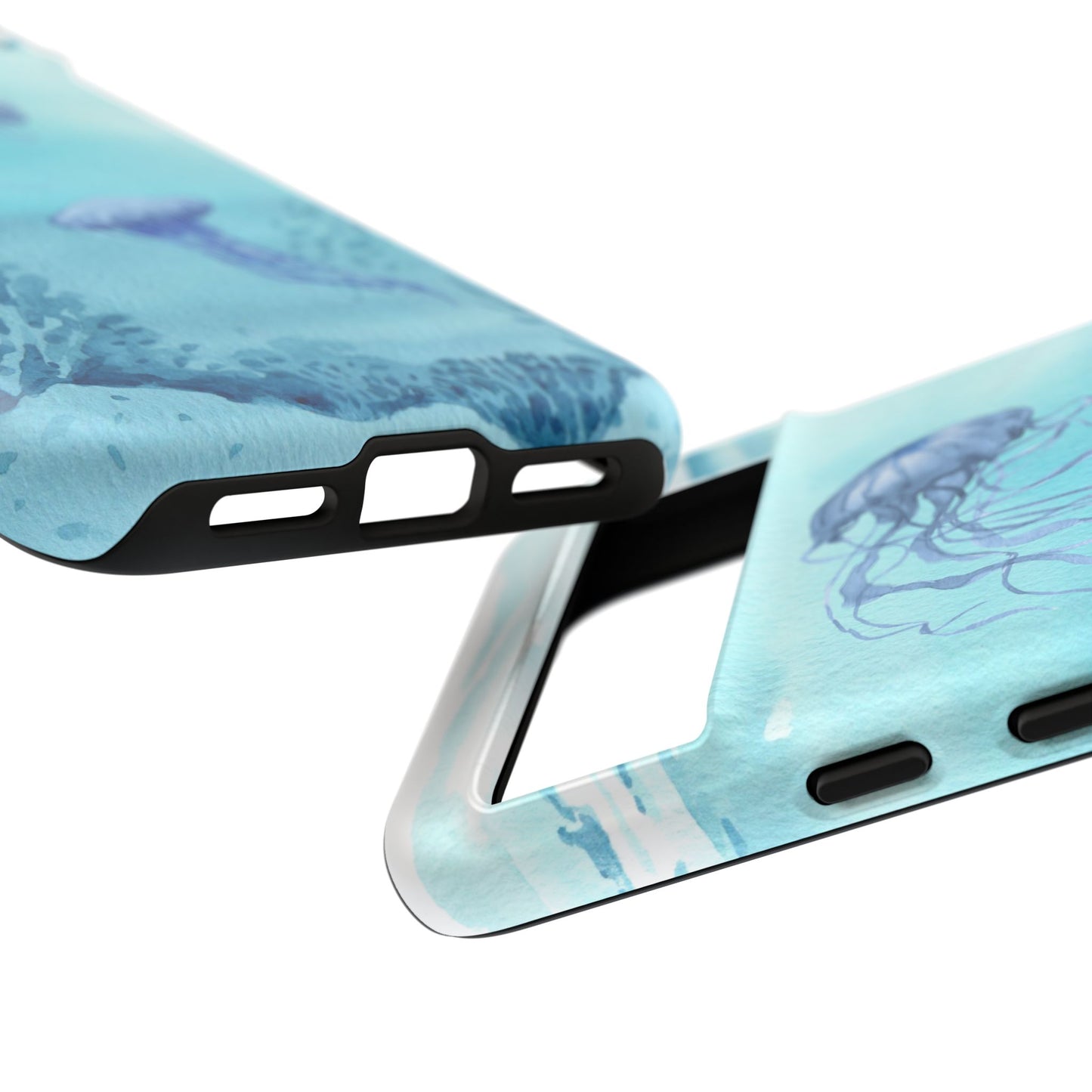 Ocean-Inspired Tough Phone Case with Jellyfish Design