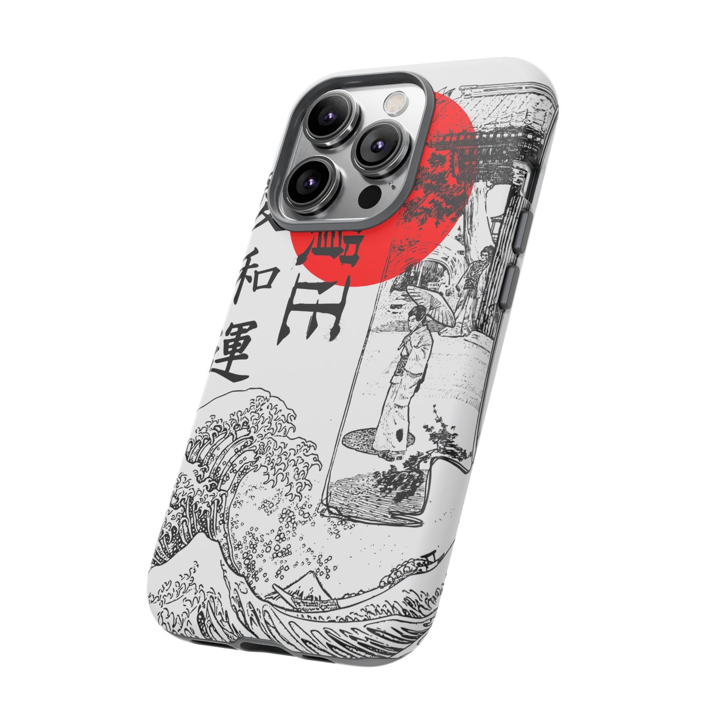 Japanese Zen Art Phone Case - Tough Cases with Wave Design