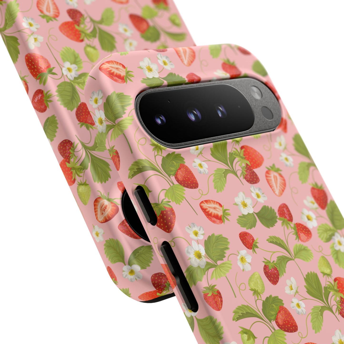 Strawberry Floral Tough Case - Cute Berry Pattern Phone Cover