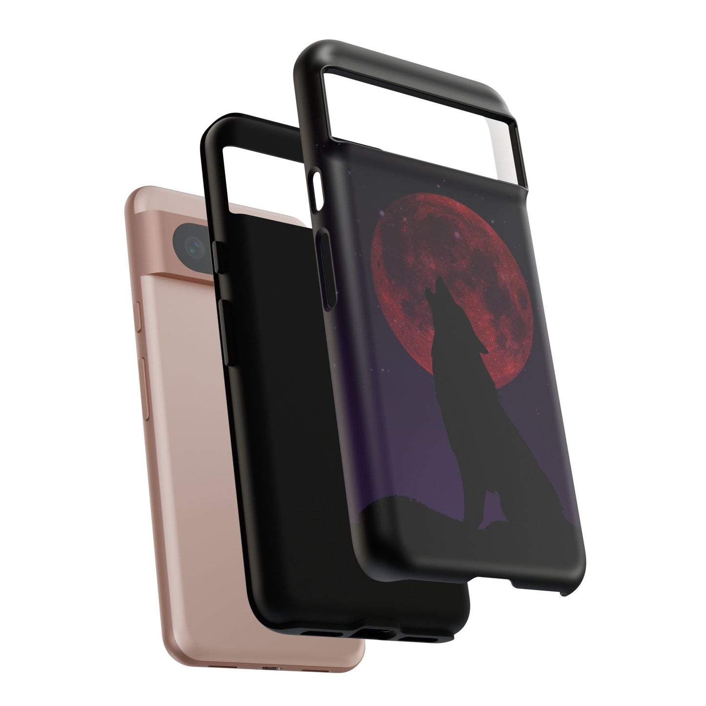Wolf Howling at Blood Moon Phone Case - Tough & Stylish Protector