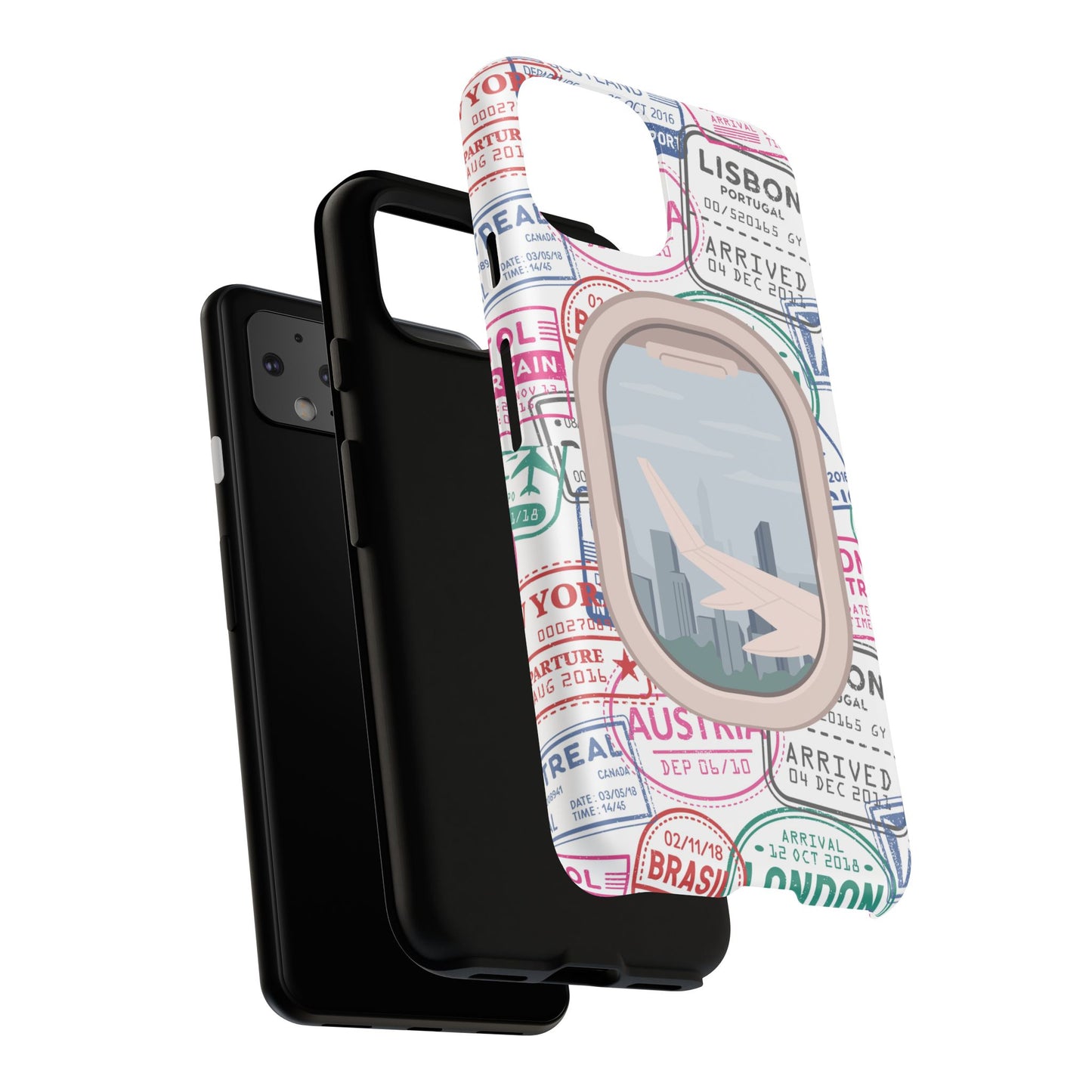 Travel-Themed Phone Case with Airplane Design