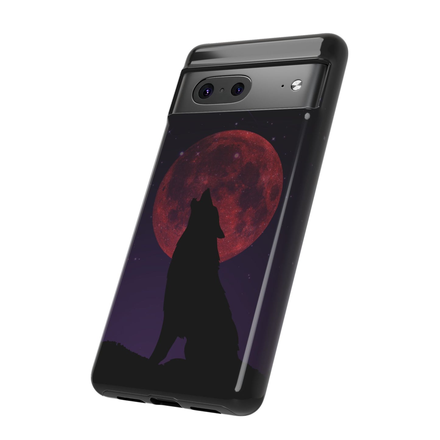 Wolf Howling at Blood Moon Phone Case - Tough & Stylish Protector