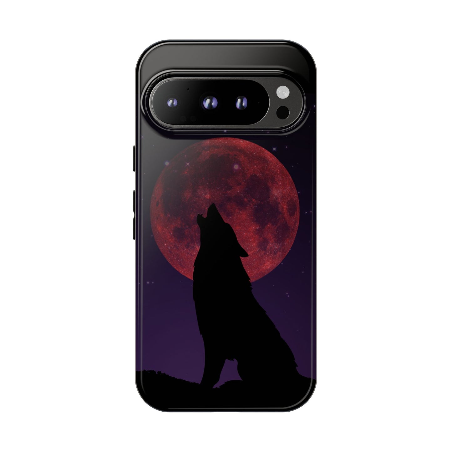 Wolf Howling at Blood Moon Phone Case - Tough & Stylish Protector
