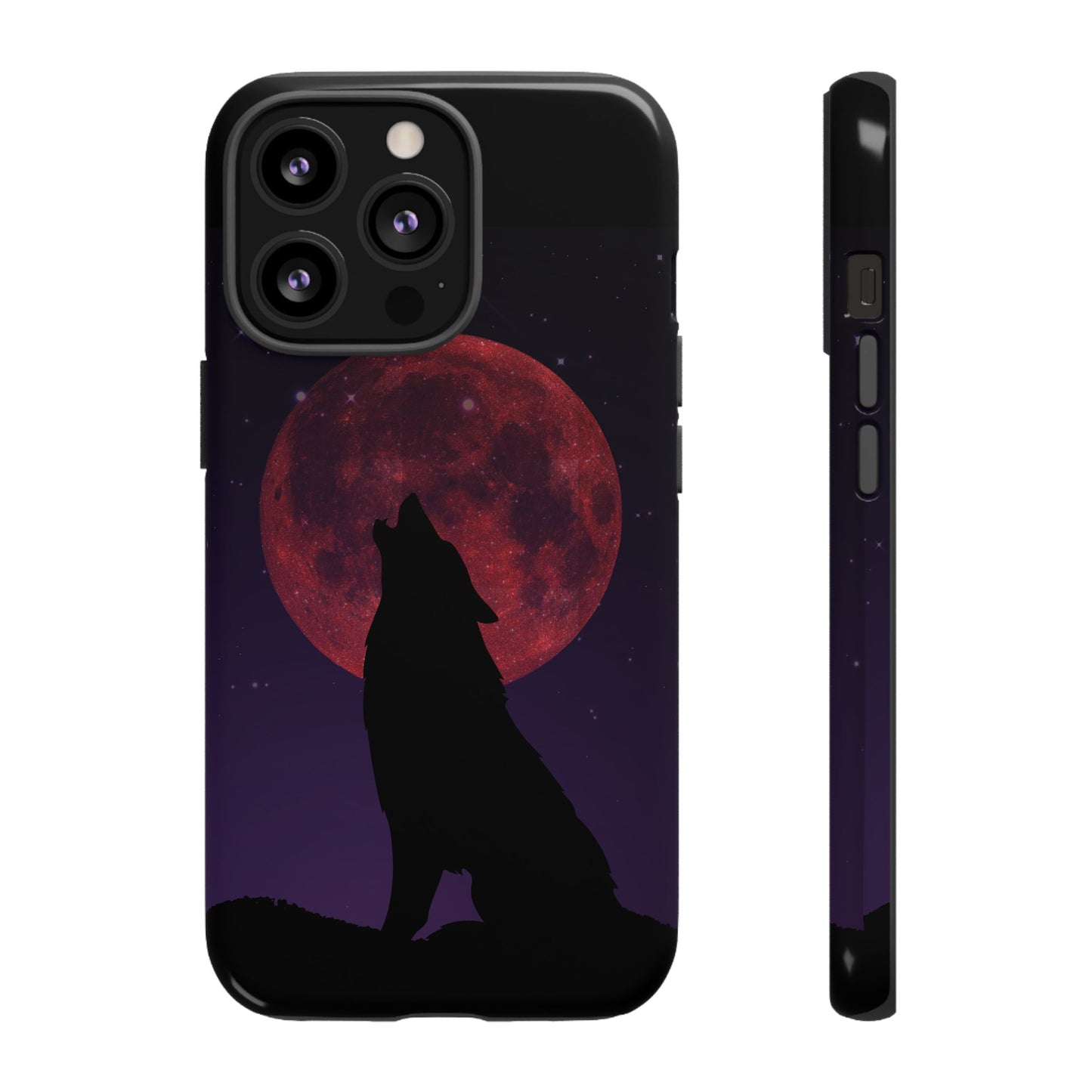 Wolf Howling at Blood Moon Phone Case - Tough & Stylish Protector